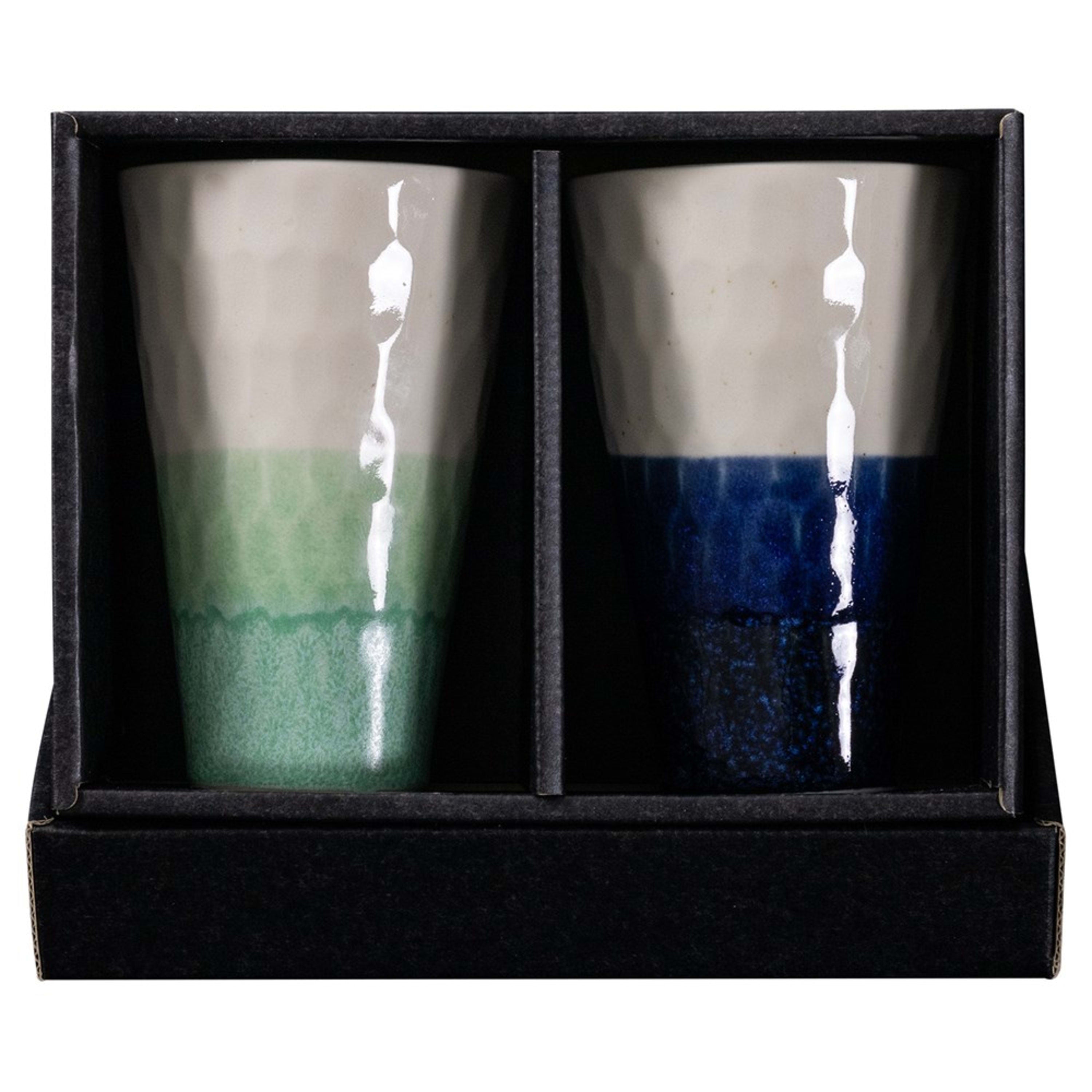 Omotenashi Lagoon - Green & Blue 2 Piece Cup Set 18x14cm
