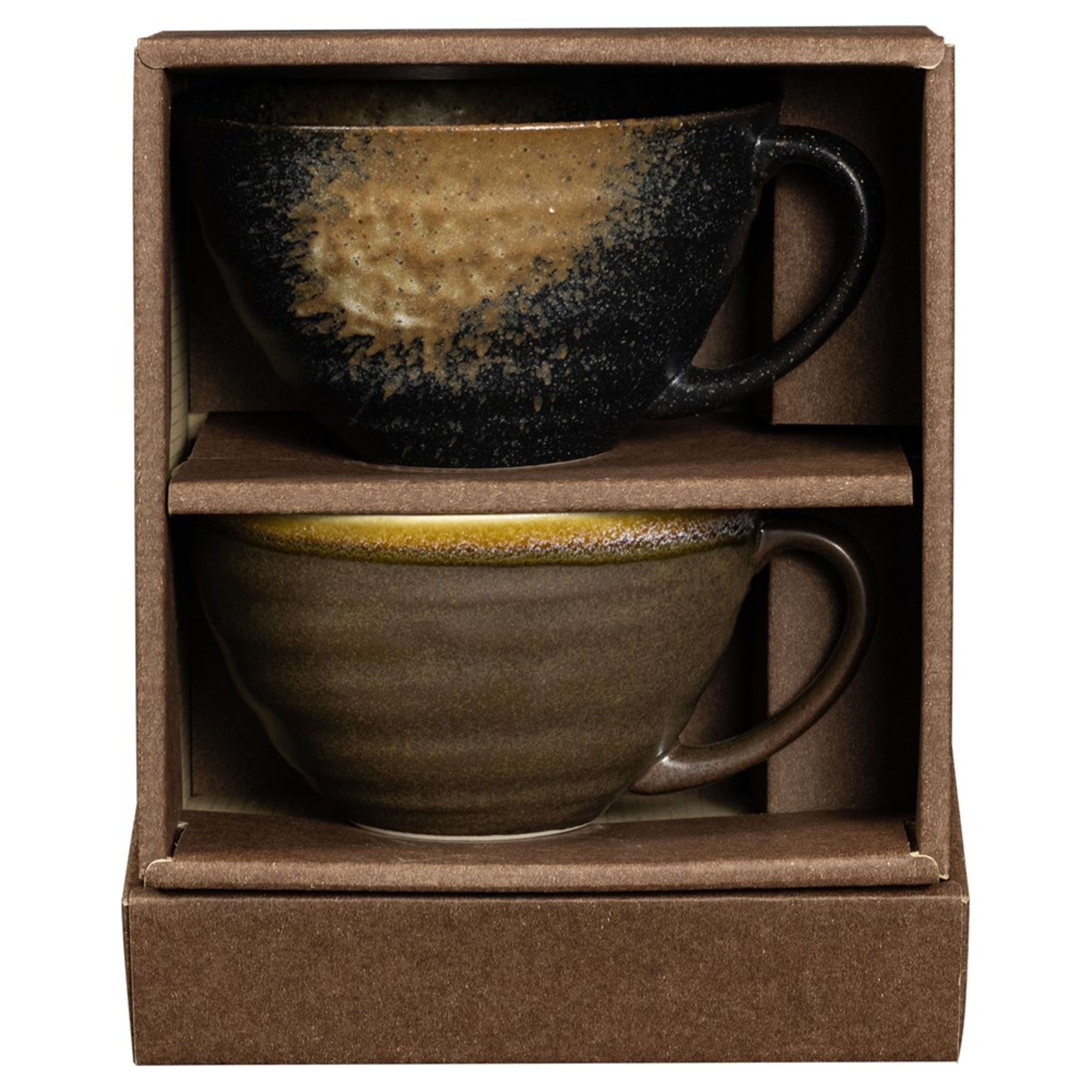 Omotenashi Dansai Brown & Black 2 Piece Mug Set 12x7cm