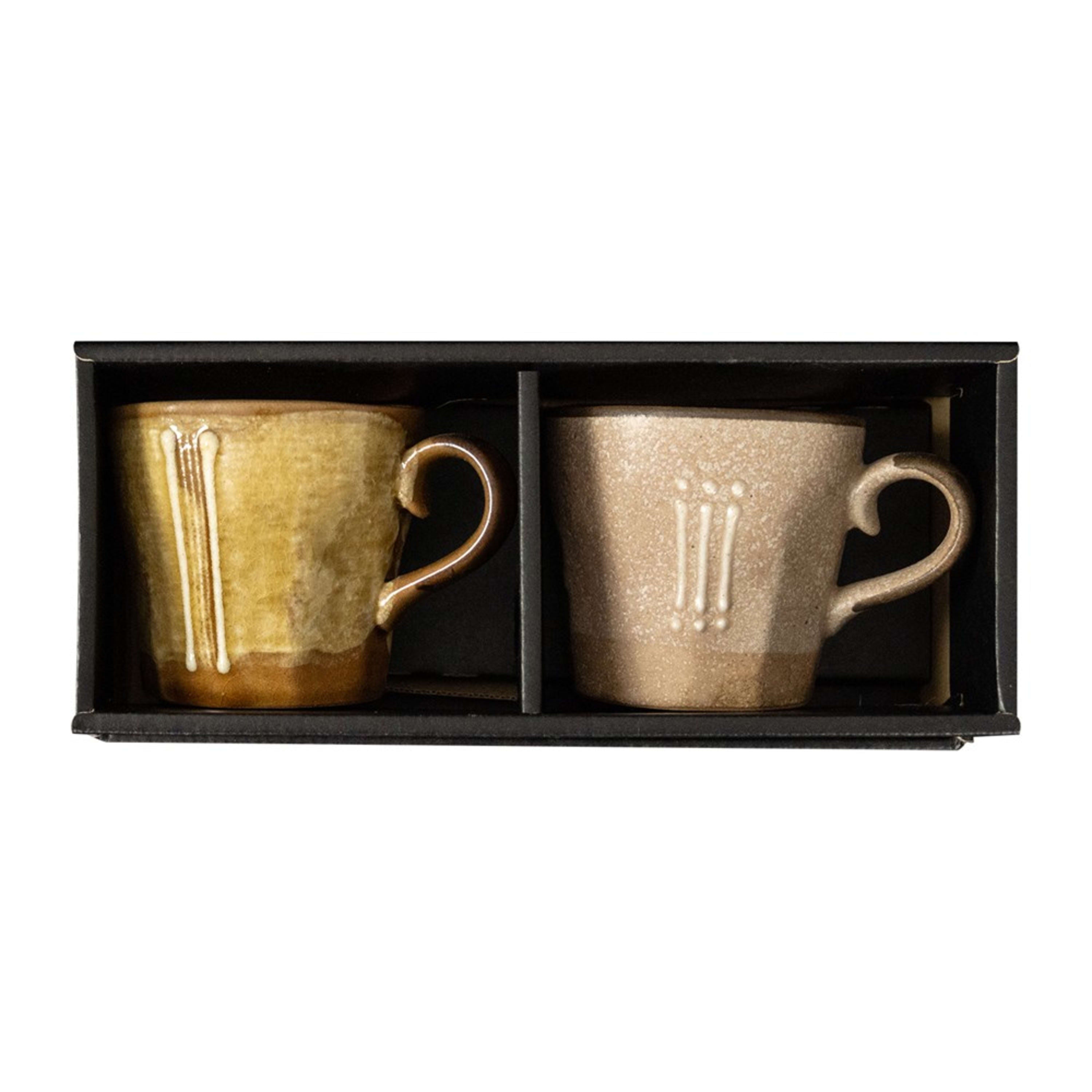 Omotenashi Youhen Earthen 2 Piece Mug Set 9x8.5cm