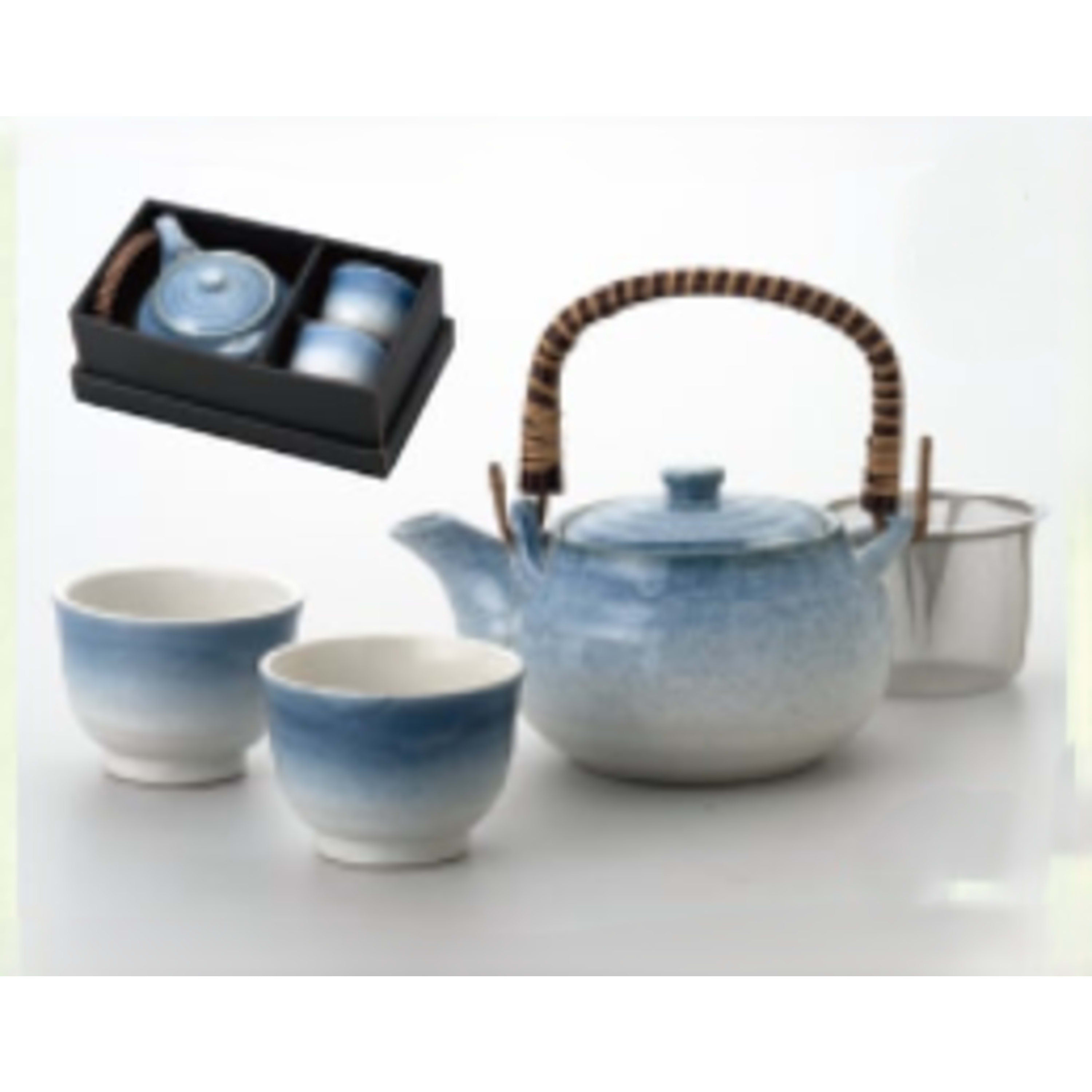 Omotenashi Fukizumi Indigo Teapot 2 Piece Cup Set 460ml