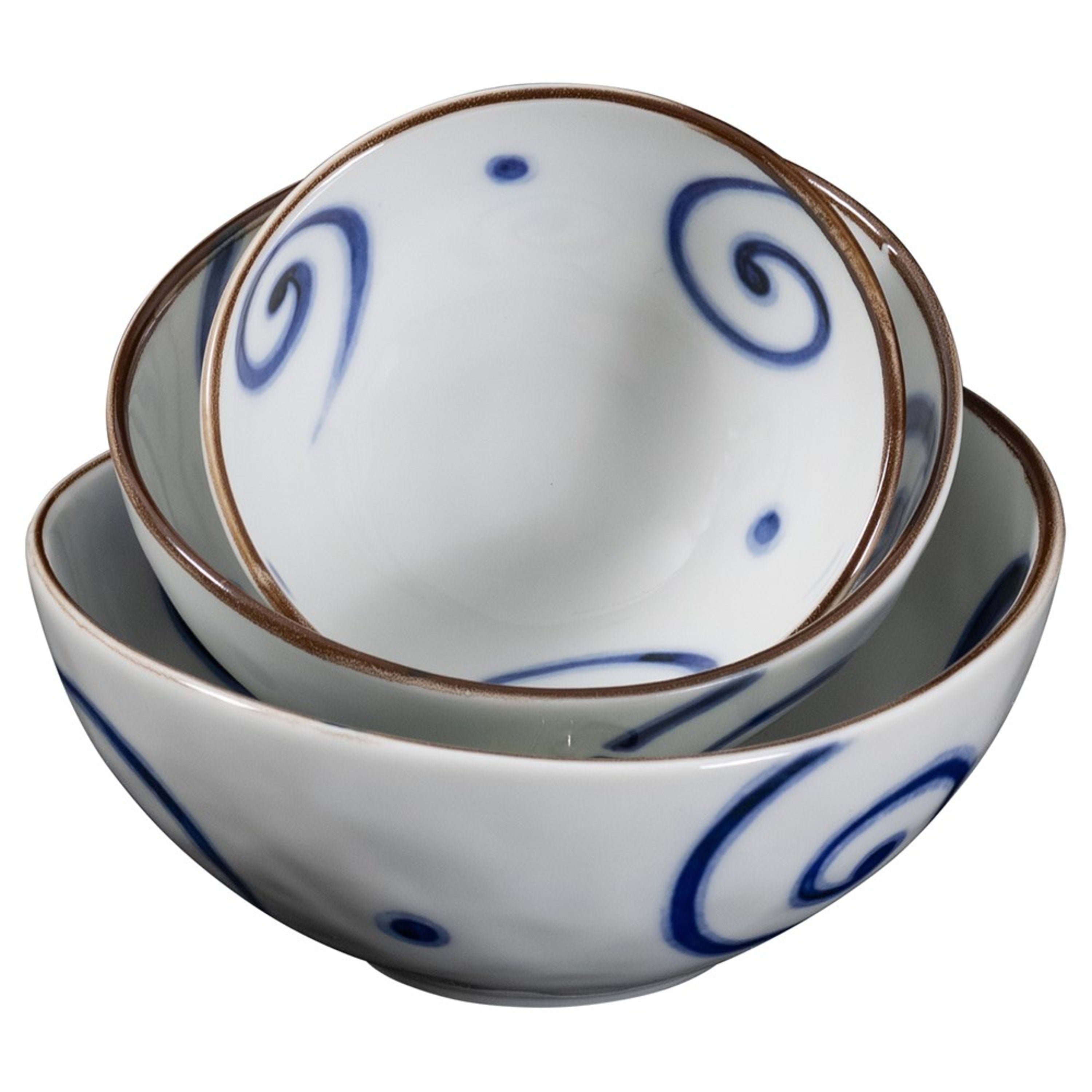 Omotenashi Uzukarakusa 3 Piece Oval Bowl Set