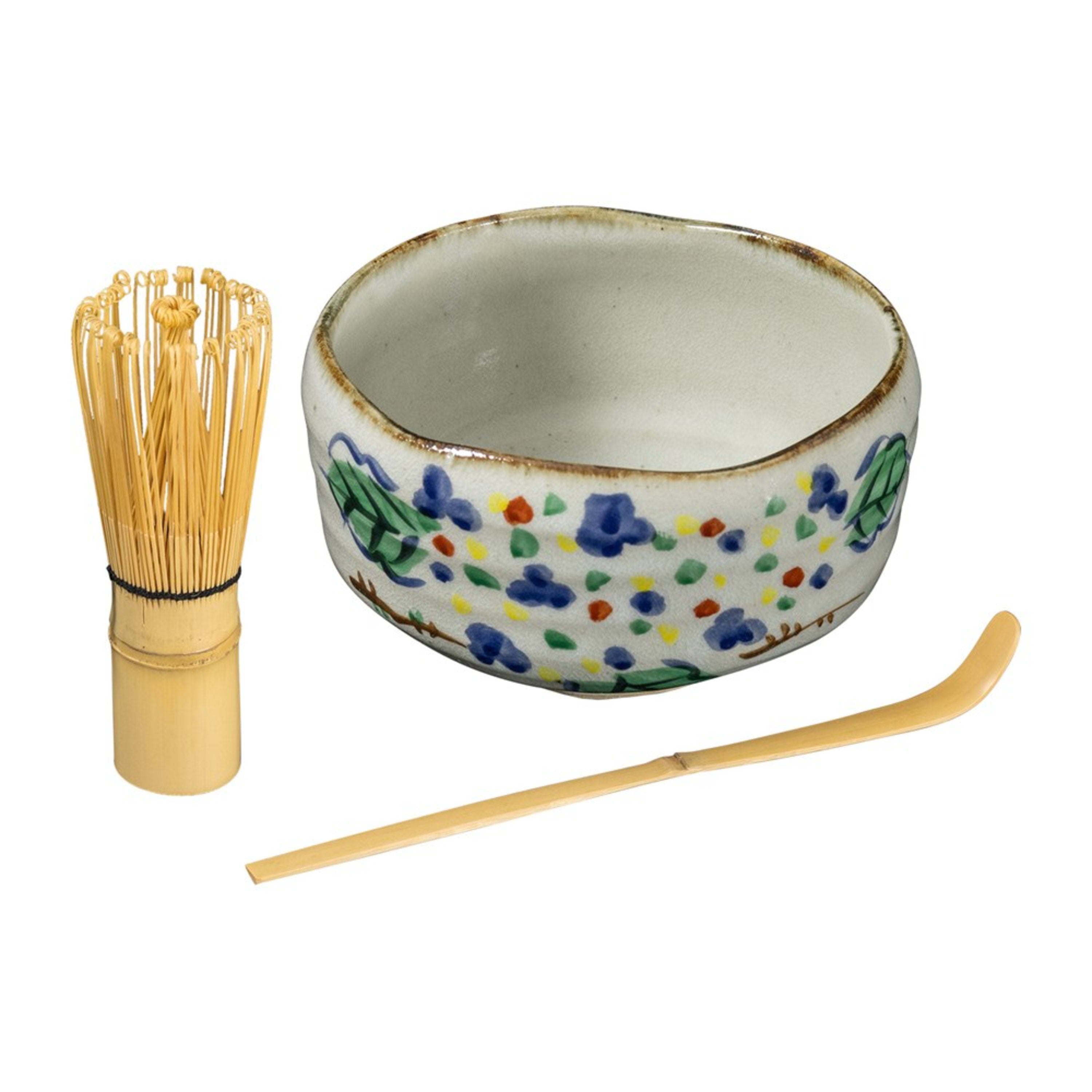 Omotenashi Yuzushiro Katakuchi Spout Matcha Bowl with Whisk 13x7cm Gift Set