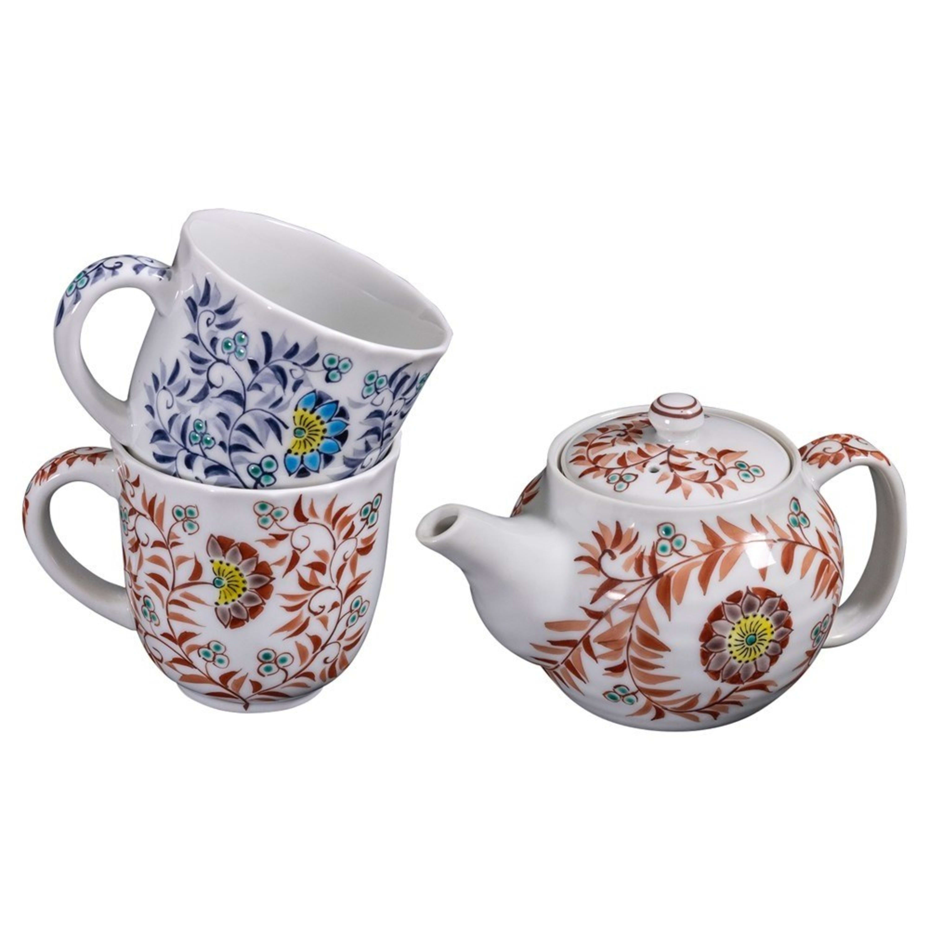 Omotenashi Hanakarakusa Teapot & 2 Mups - Limited Edition