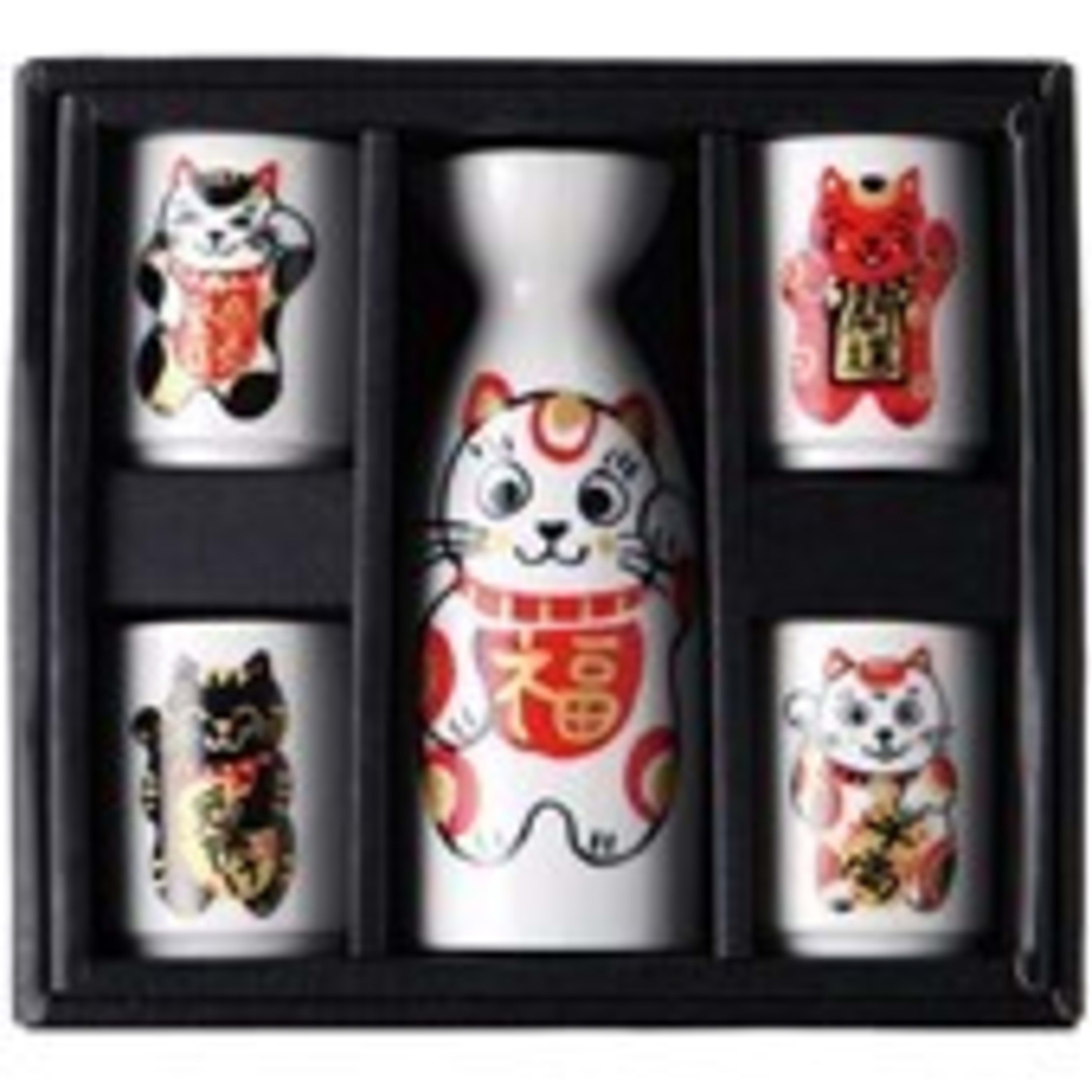 Omotenashi Fukuraku Sake 4 Piece Cup Set 160ml & 50ml