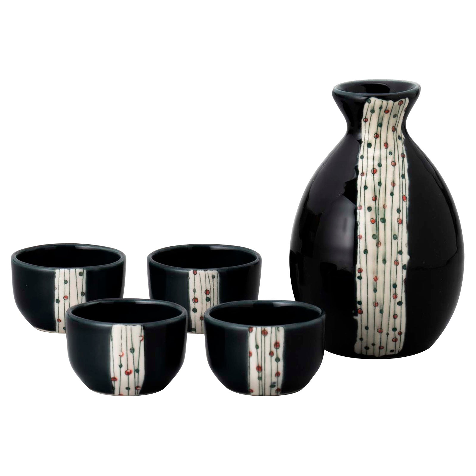 Omotenashi Doban Tamasudare Sake Set - Gloss Black
