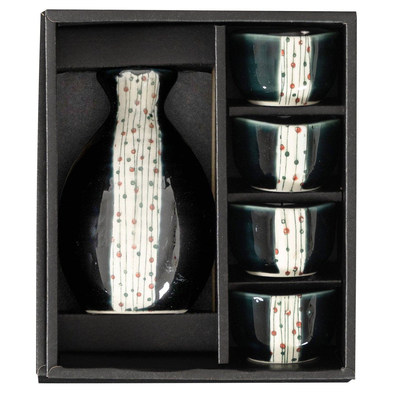 Omotenashi Doban Tamasudare Sake Set - Gloss Black