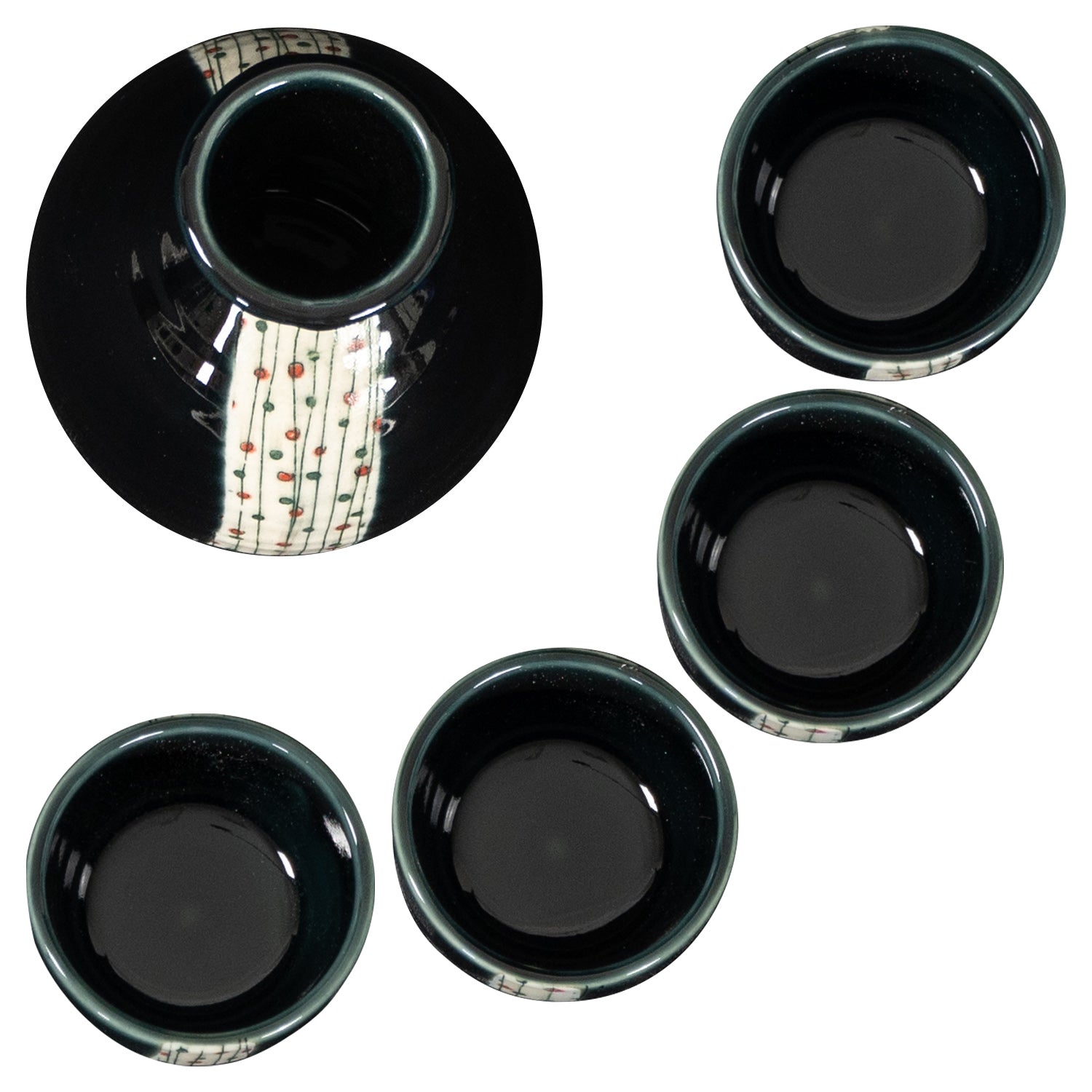 Omotenashi Doban Tamasudare Sake Set - Gloss Black