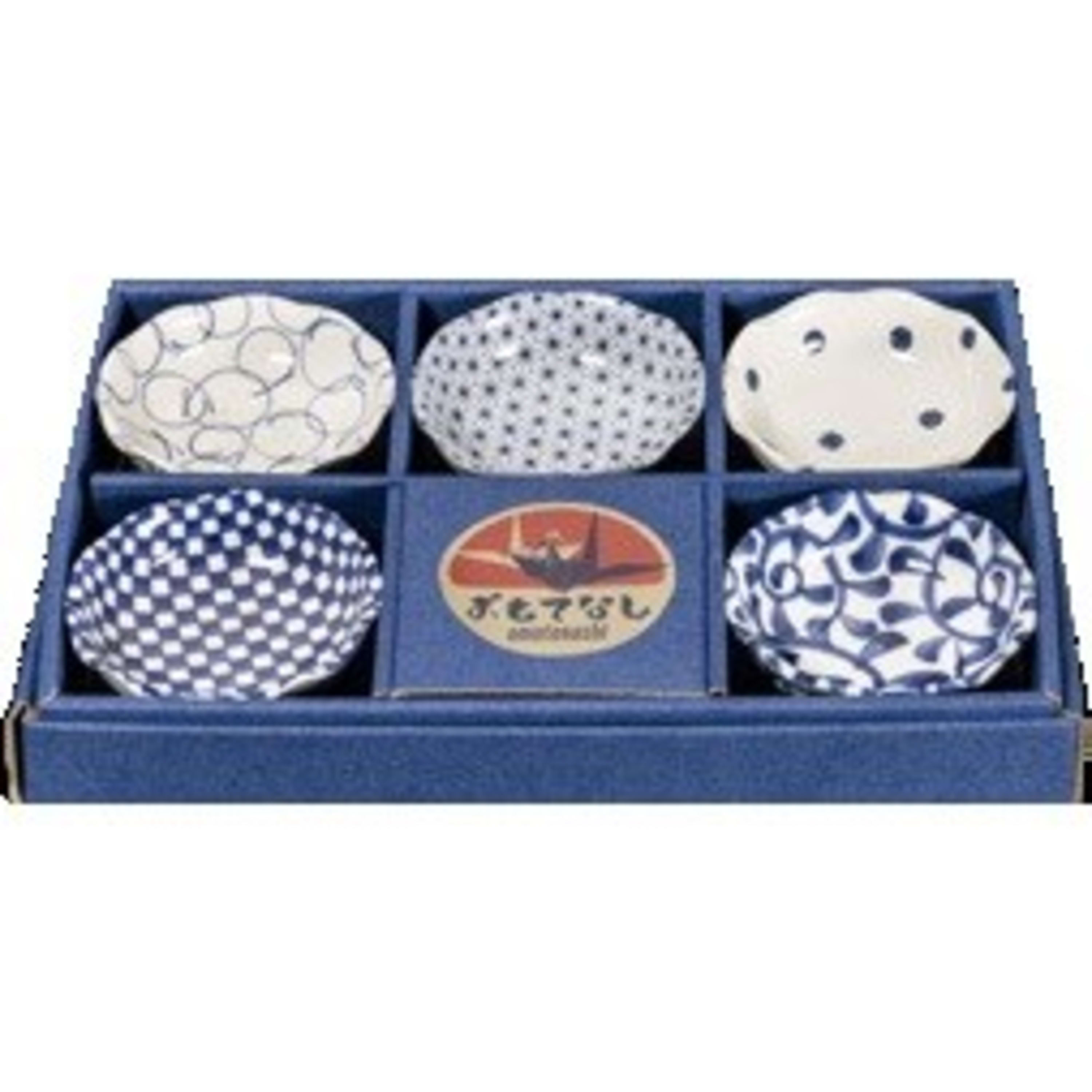Omotenashi Namigata 5 Piece Dish Set 9.5x3.3cm