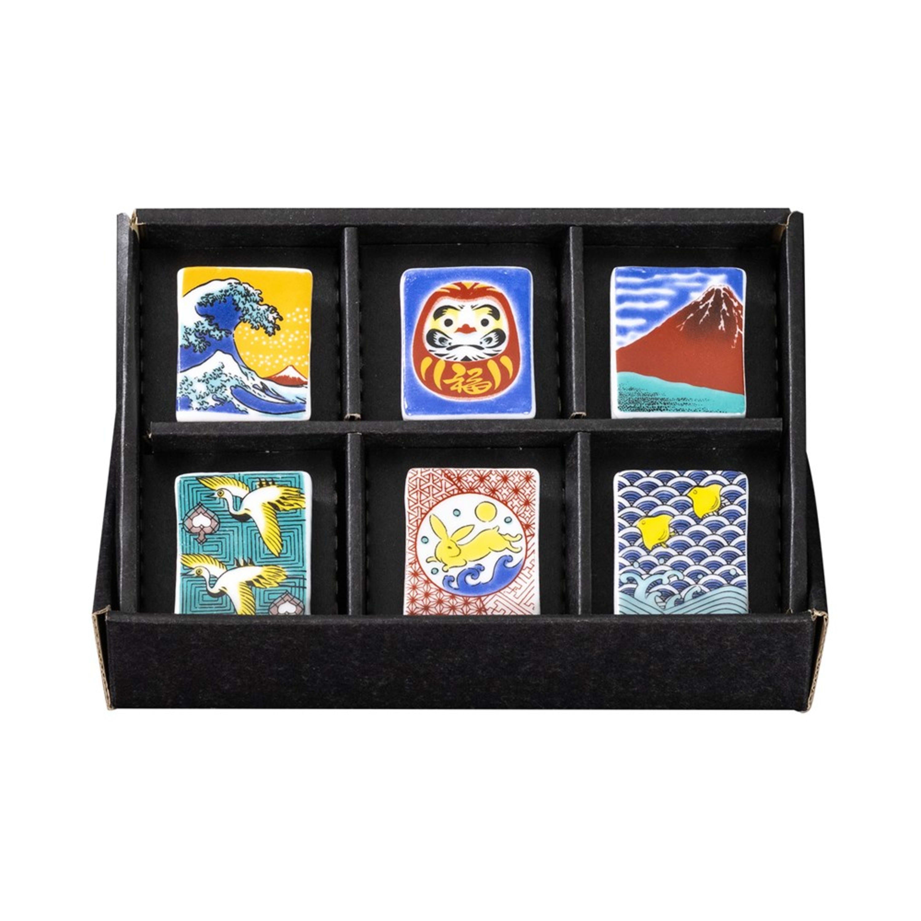 Omotenashi Living Tile 6 Piece Chopstick Rest Set 3.9x3.2x1cm