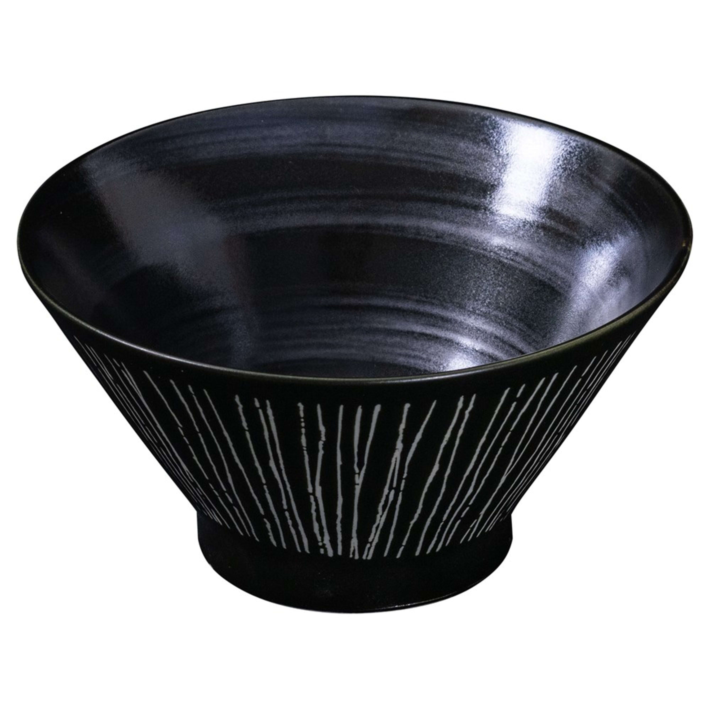 Omotenashi Sorigatadon Hori Tokusa Black Bowl 16x8.5cm
