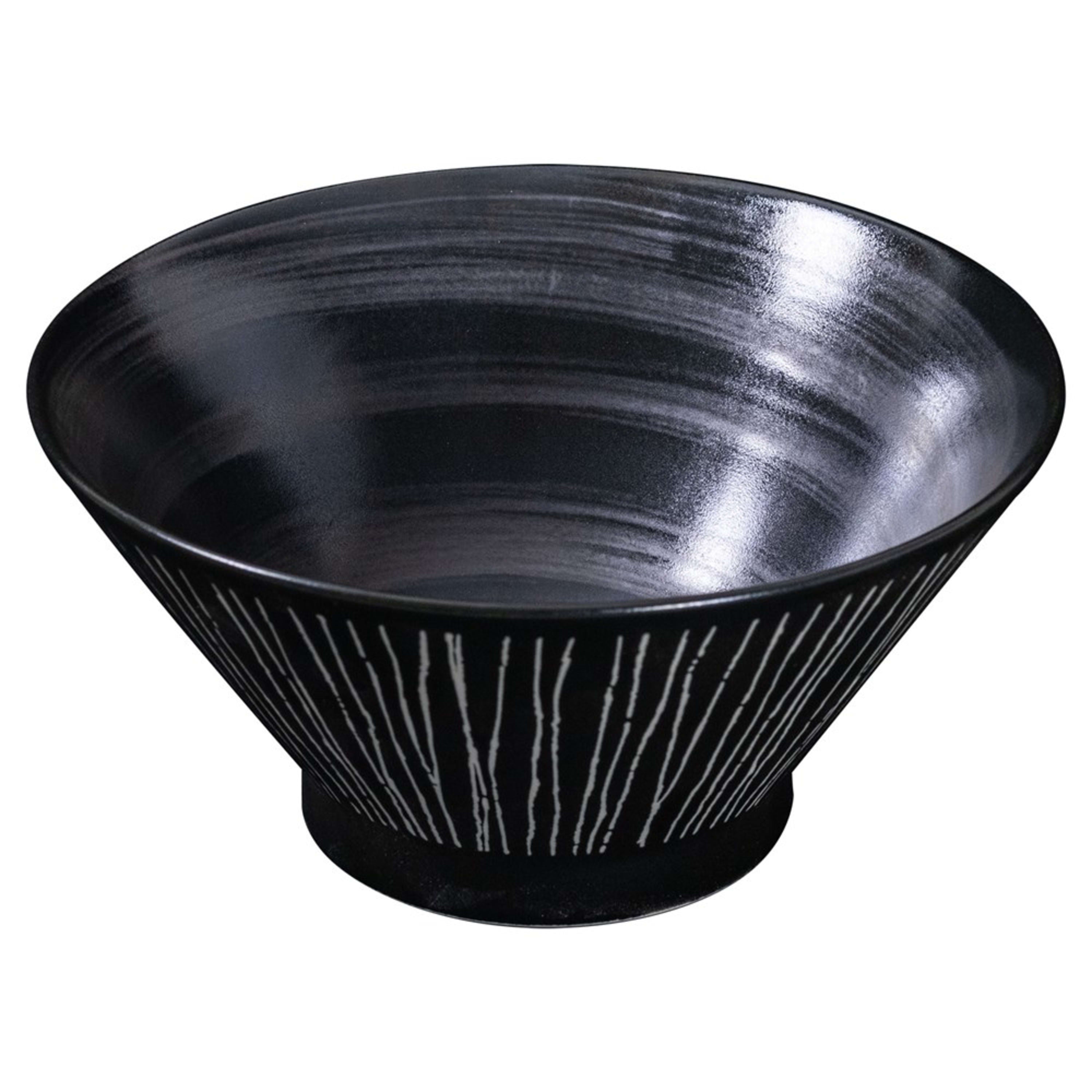 Omotenashi Sorigatadon Hori Tokusa Black 4 Piece Bowl & Chopstick Set 16x8.5cm