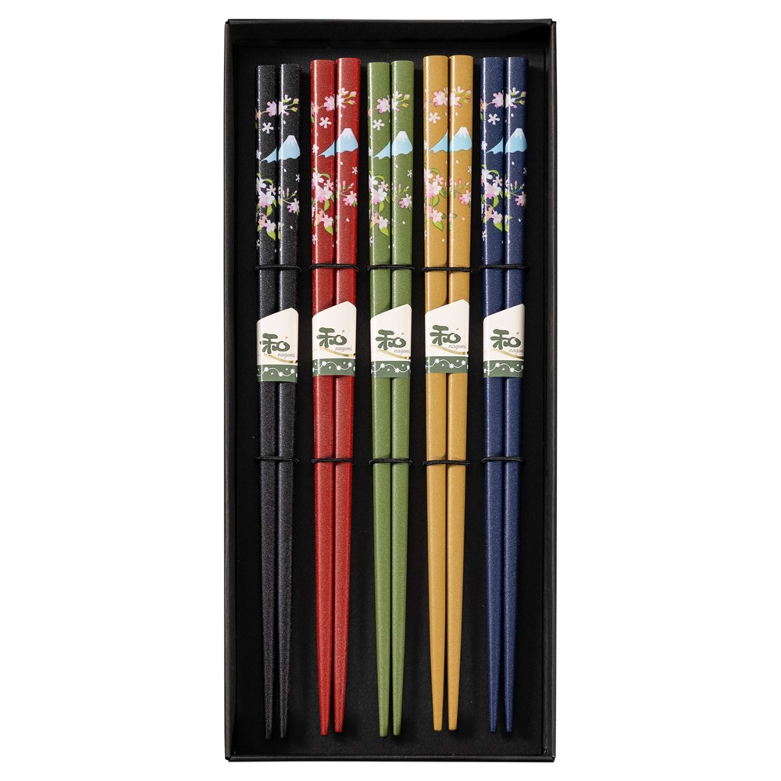 Omotenashi Fuji Sakura 5 Piece Chopstick Set