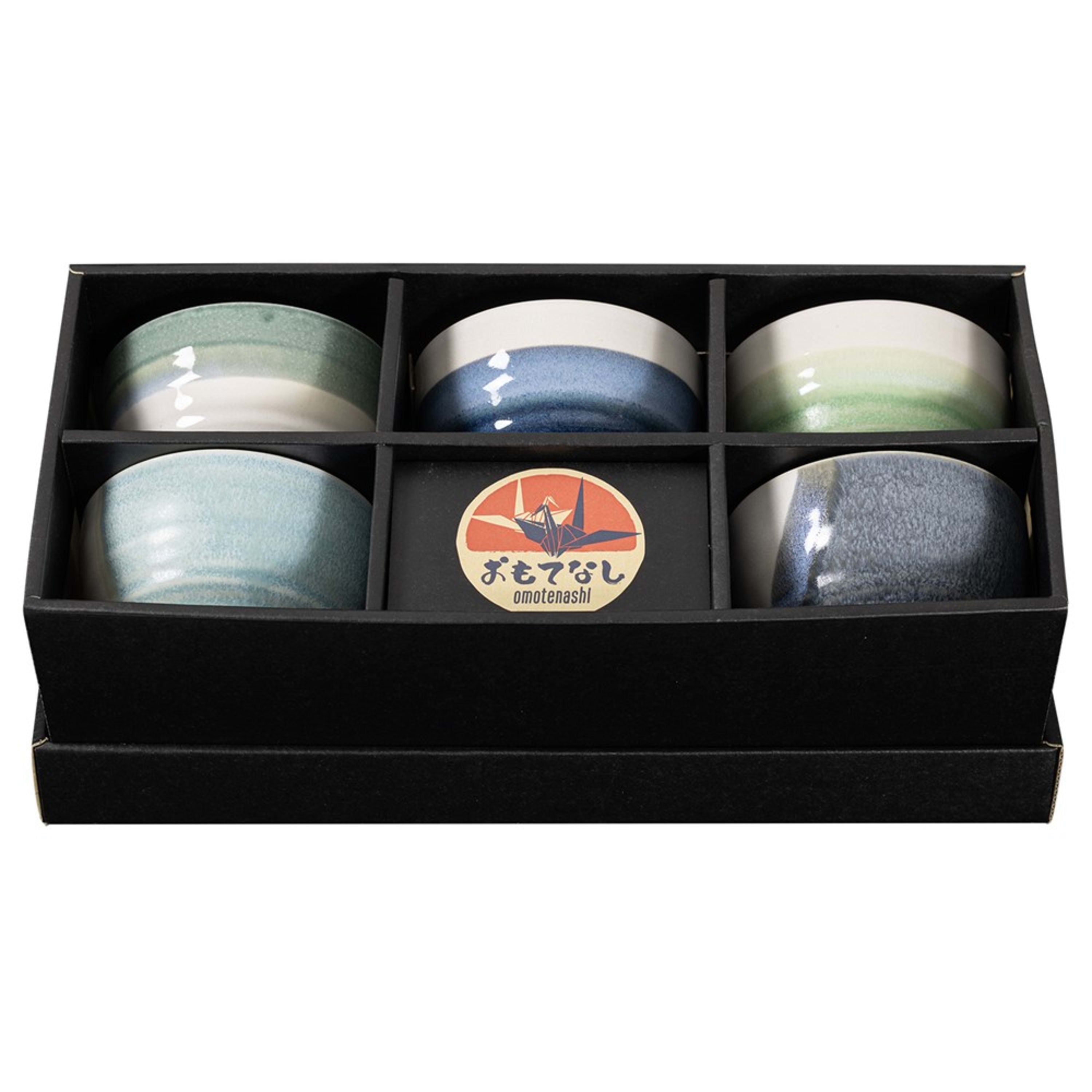 Omotenashi Lagoon 5 Piece Tea Bowl Set 10.5x7cm