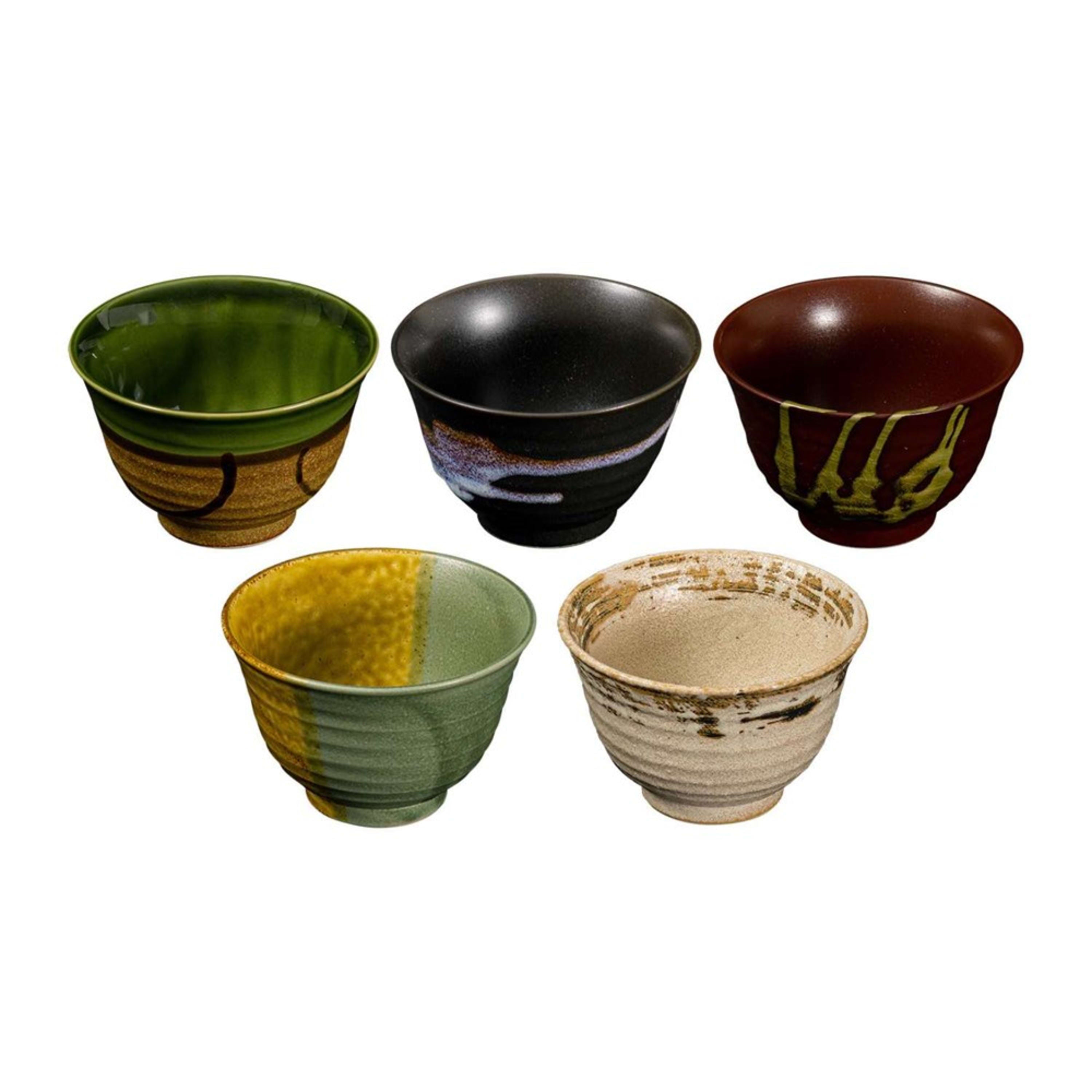 Omotenashi Meitounosato 5 Piece Tea Bowl Set 12x8cm