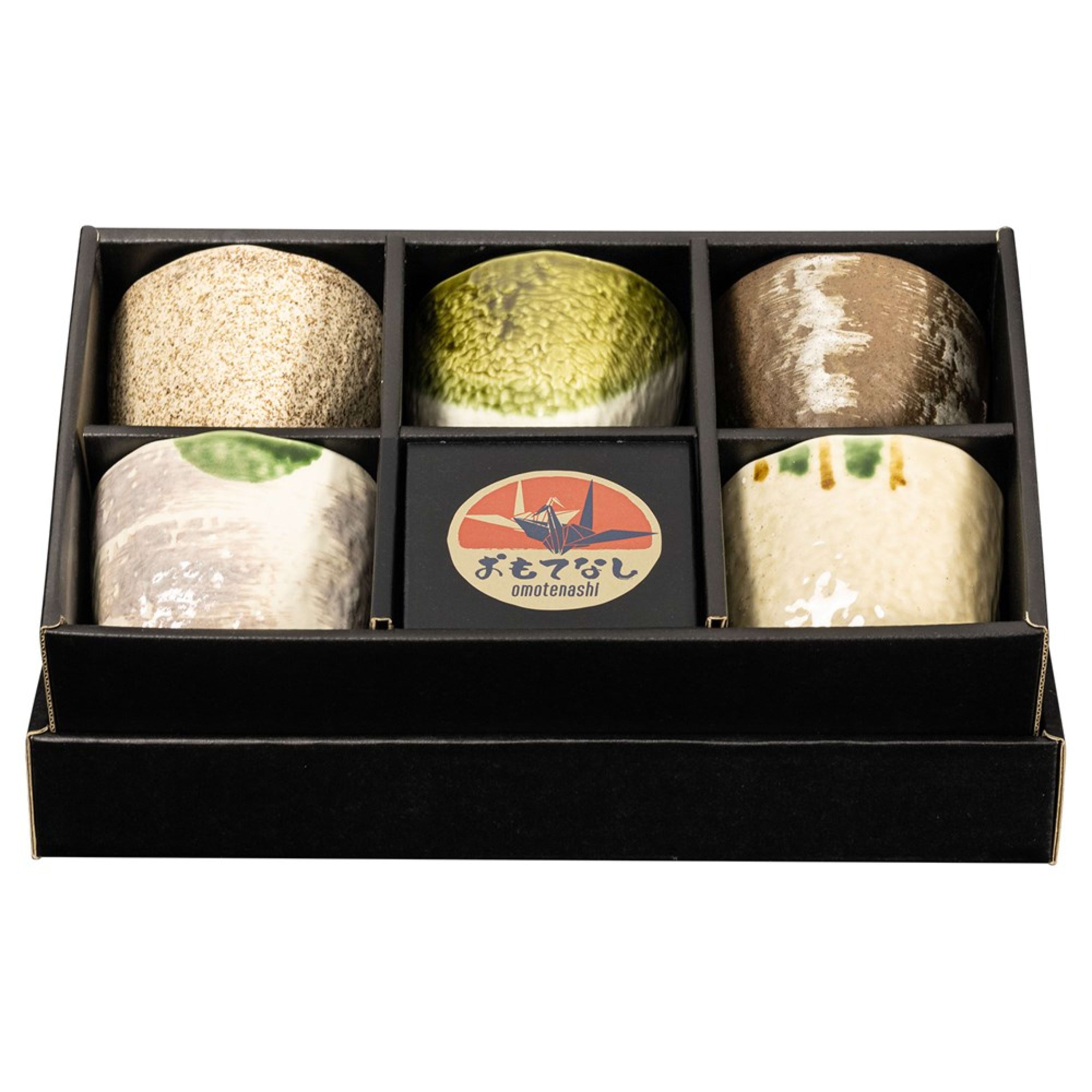 Omotenashi Yuzen Sankaku 5 Piece Cup Set 8.5x6.5cm