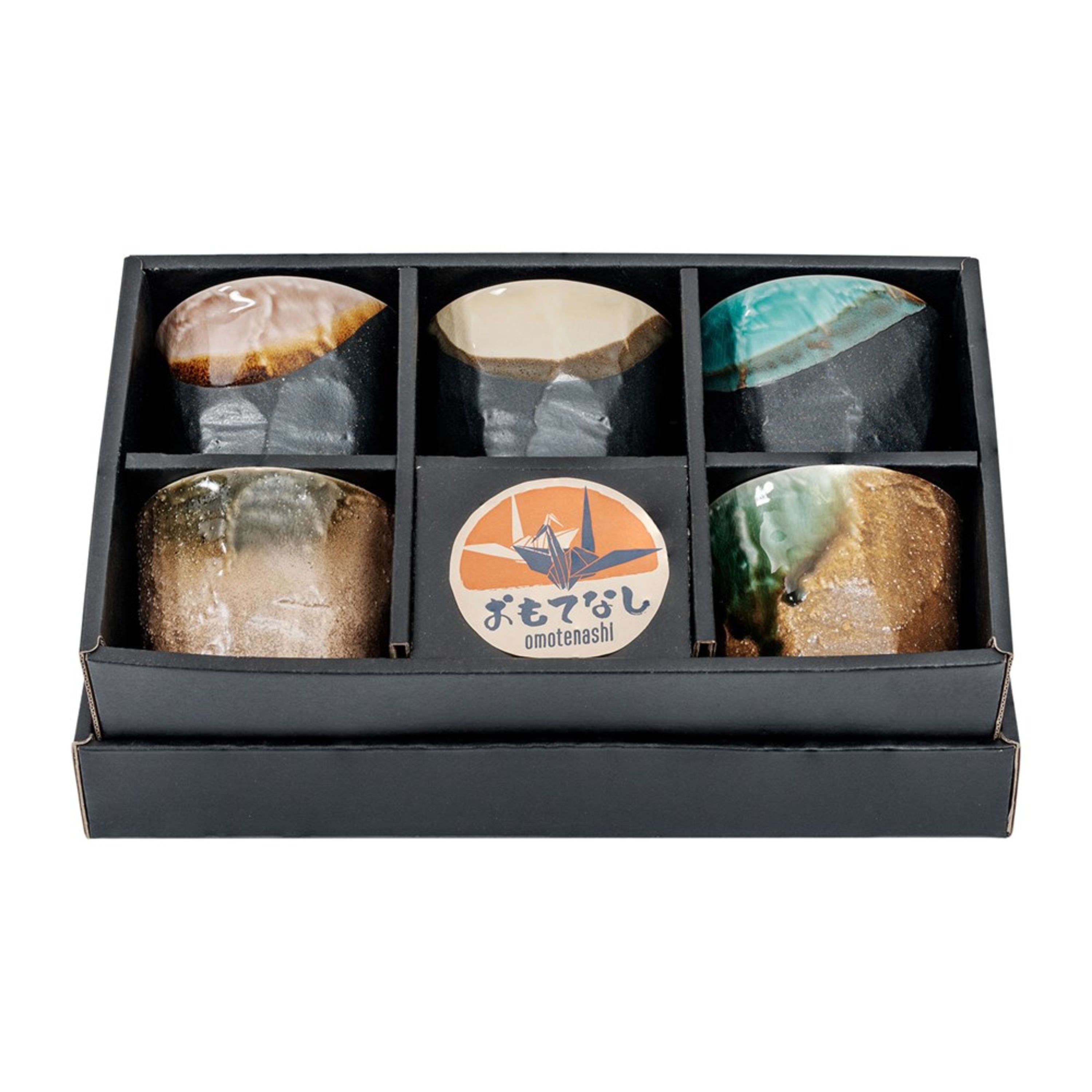 Omotenashi Goshiki 5 Piece Cup Set 8.6x7cm