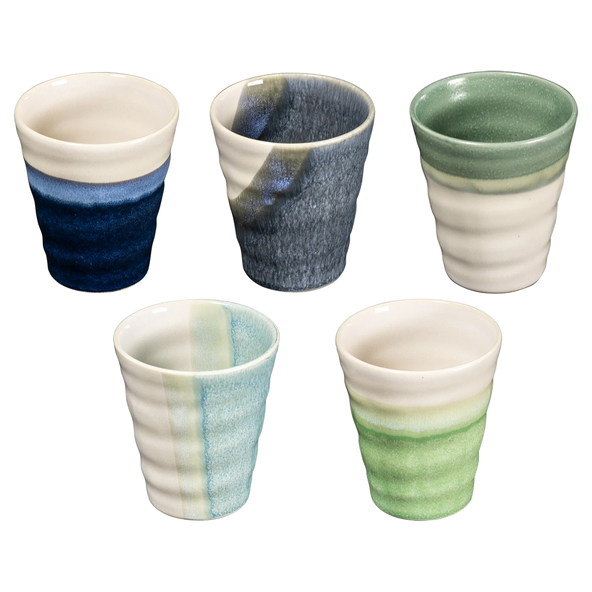 Omotenashi Lagoon 5 Piece Cup Set 8.5x9.5cm