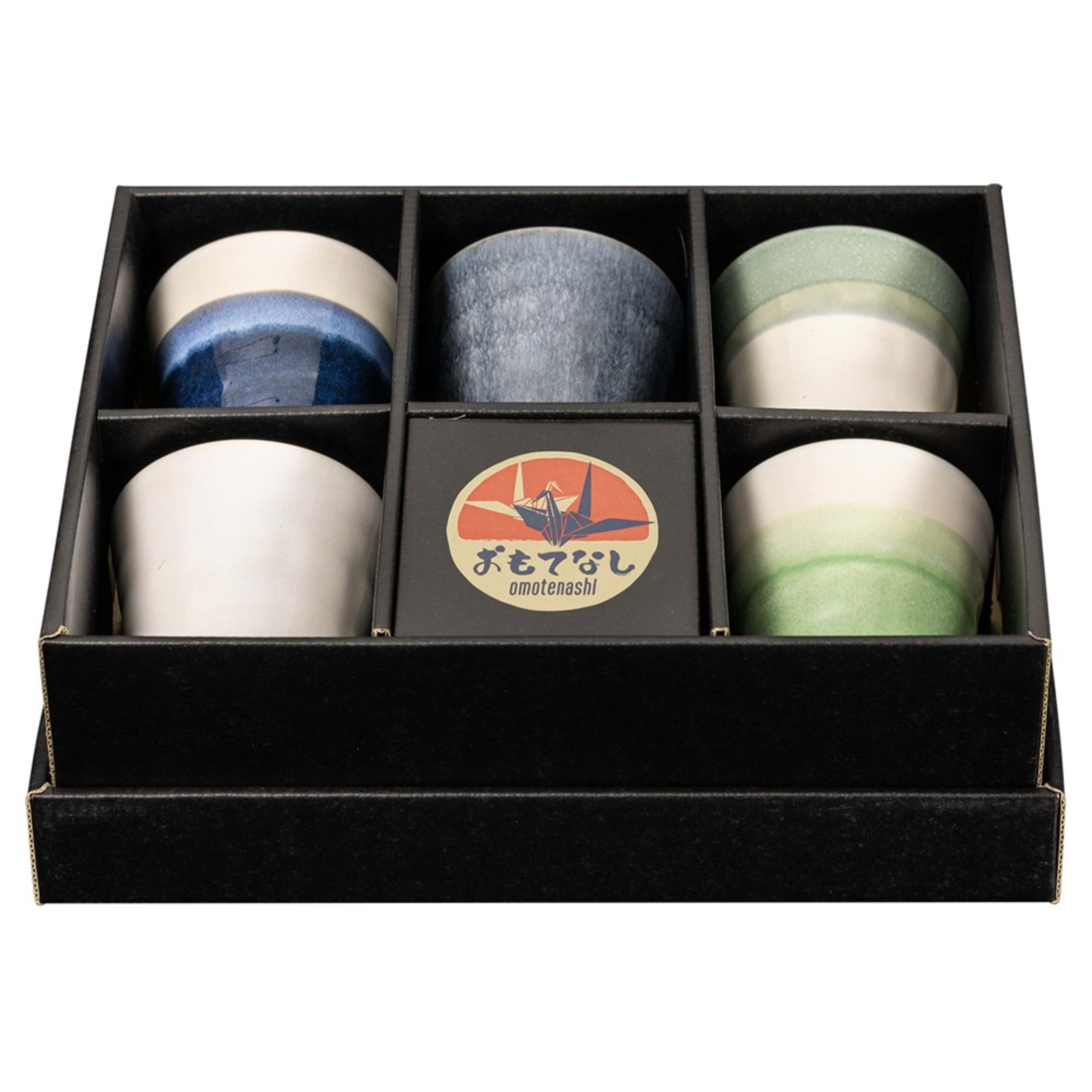 Omotenashi Lagoon 5 Piece Cup Set 8.5x9.5cm