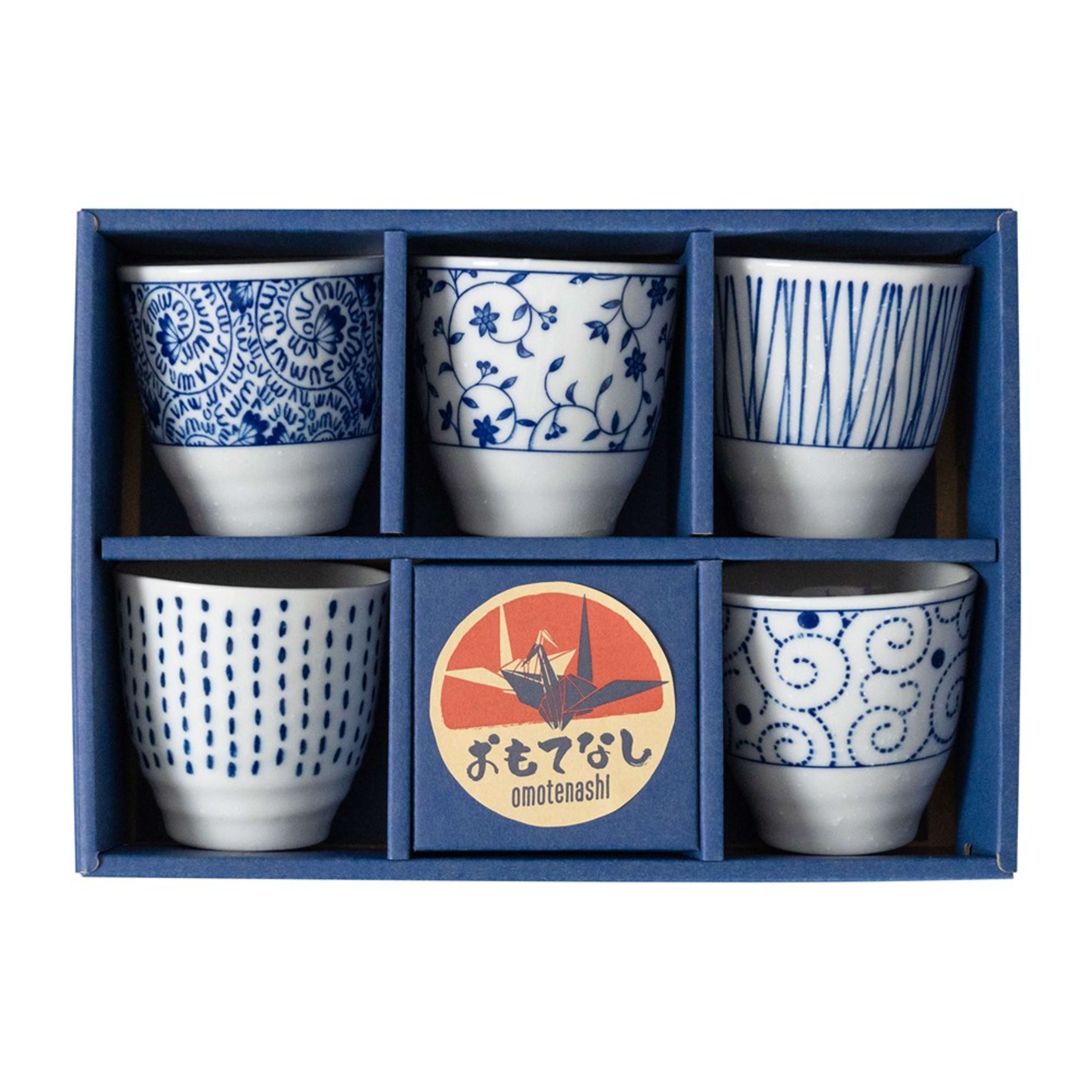 Omotenashi Edo Komon 5 Piece Tea Cup Set 8x7.5cm