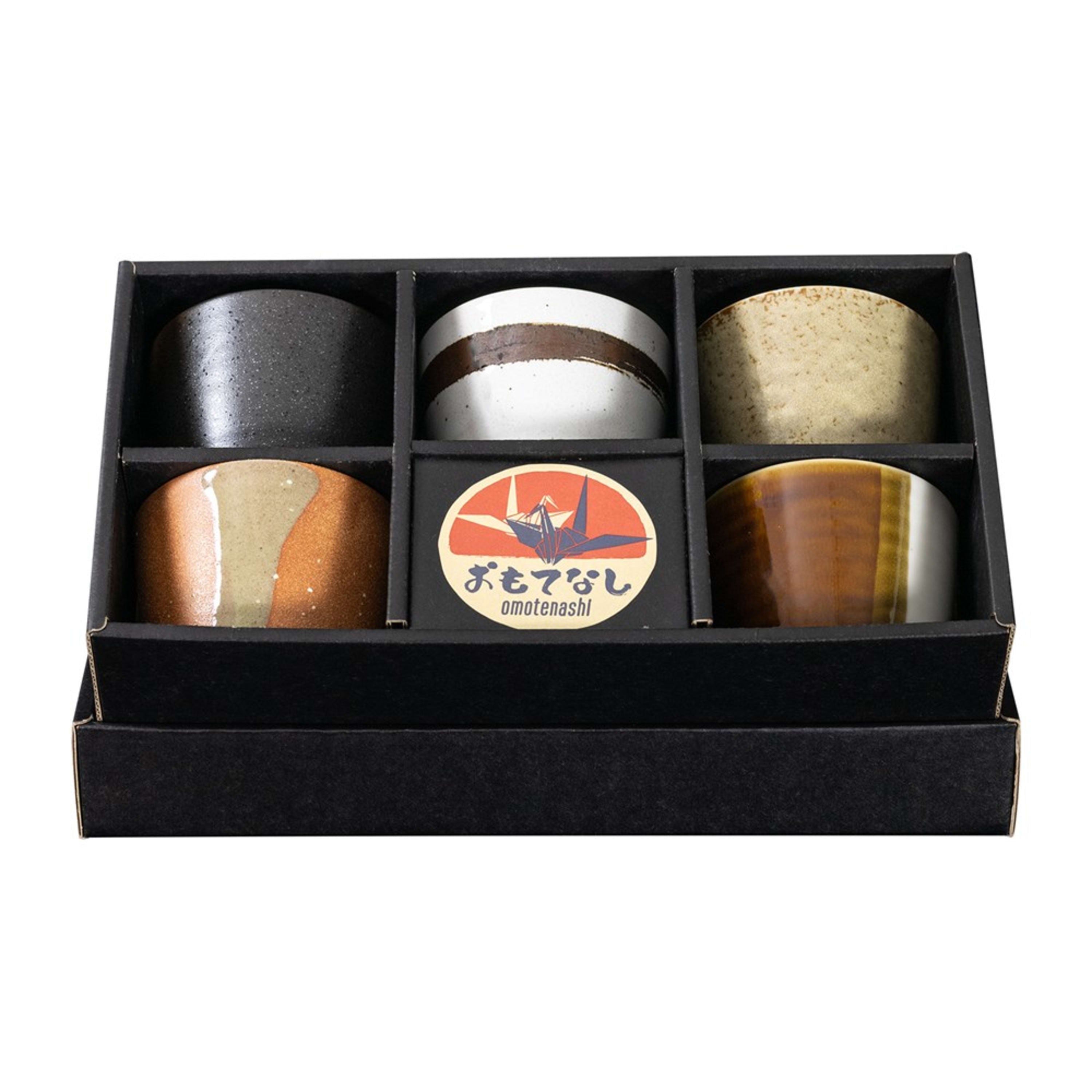 Omotenashi Goyou no Tabi 5 Piece Rock Cup Set 8.5x6.5cm