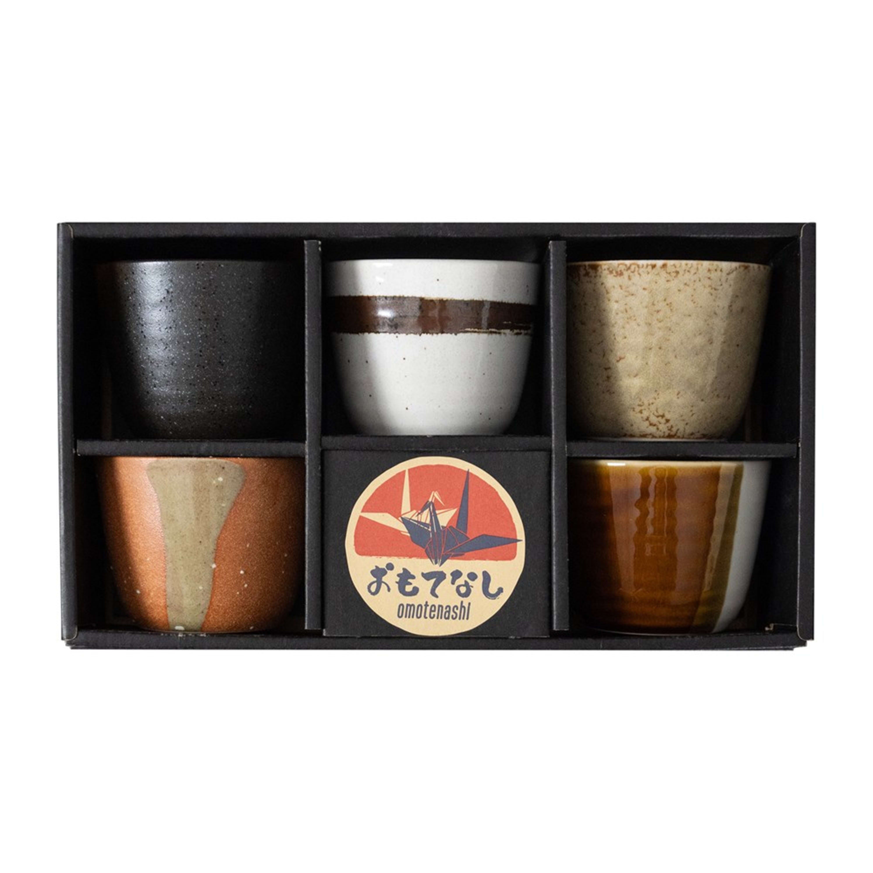 Omotenashi Goyou no Tabi 5 Piece Rock Cup Set 8.5x6.5cm
