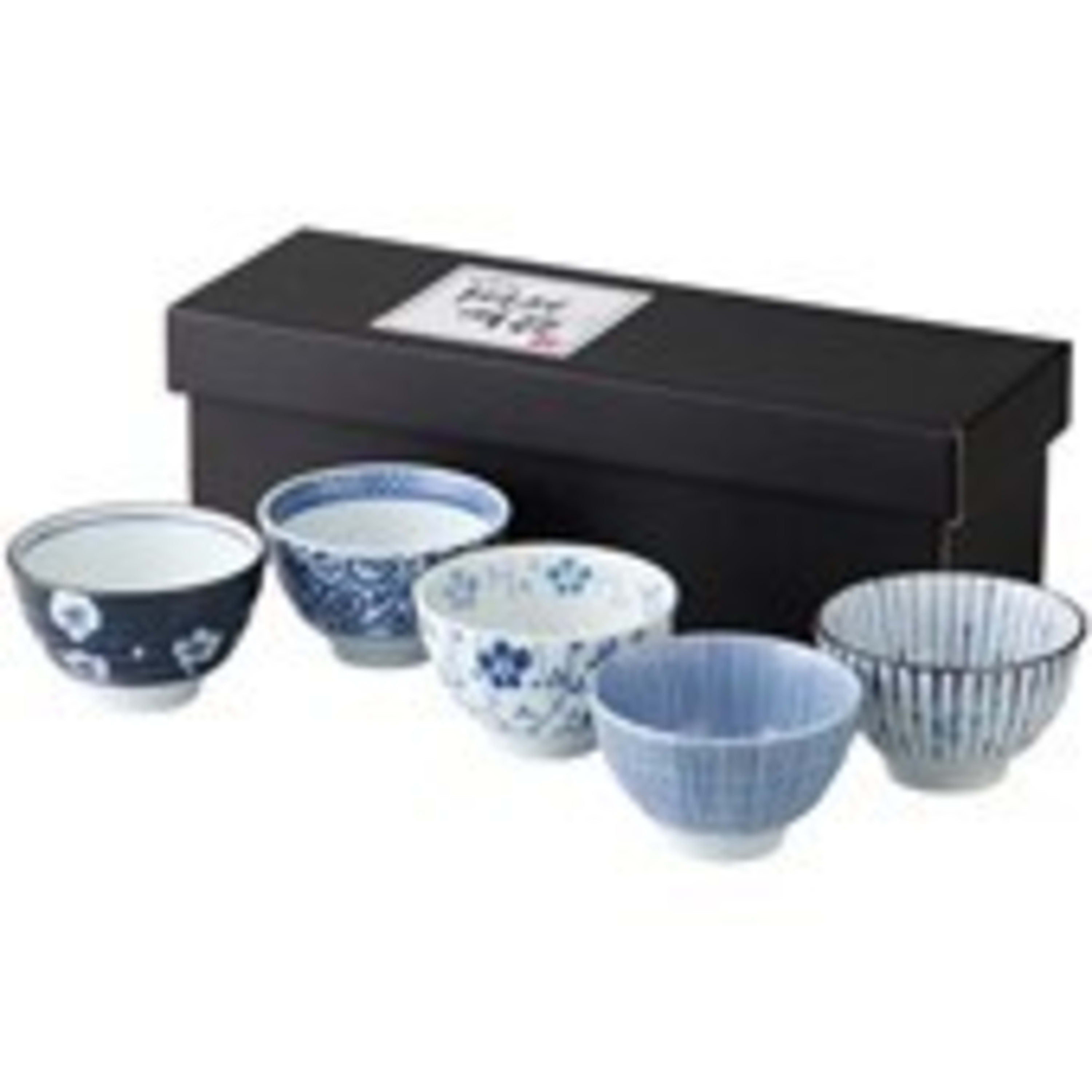 Omotenashi Indigo Dyeing 5 Piece Cup Set 9x8.5cm