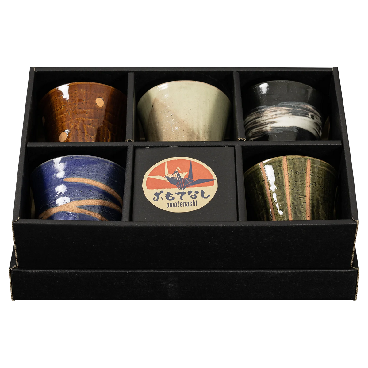 Omotenashi Goyuu 5 Piece Rock Cup Set 9x8.5cm