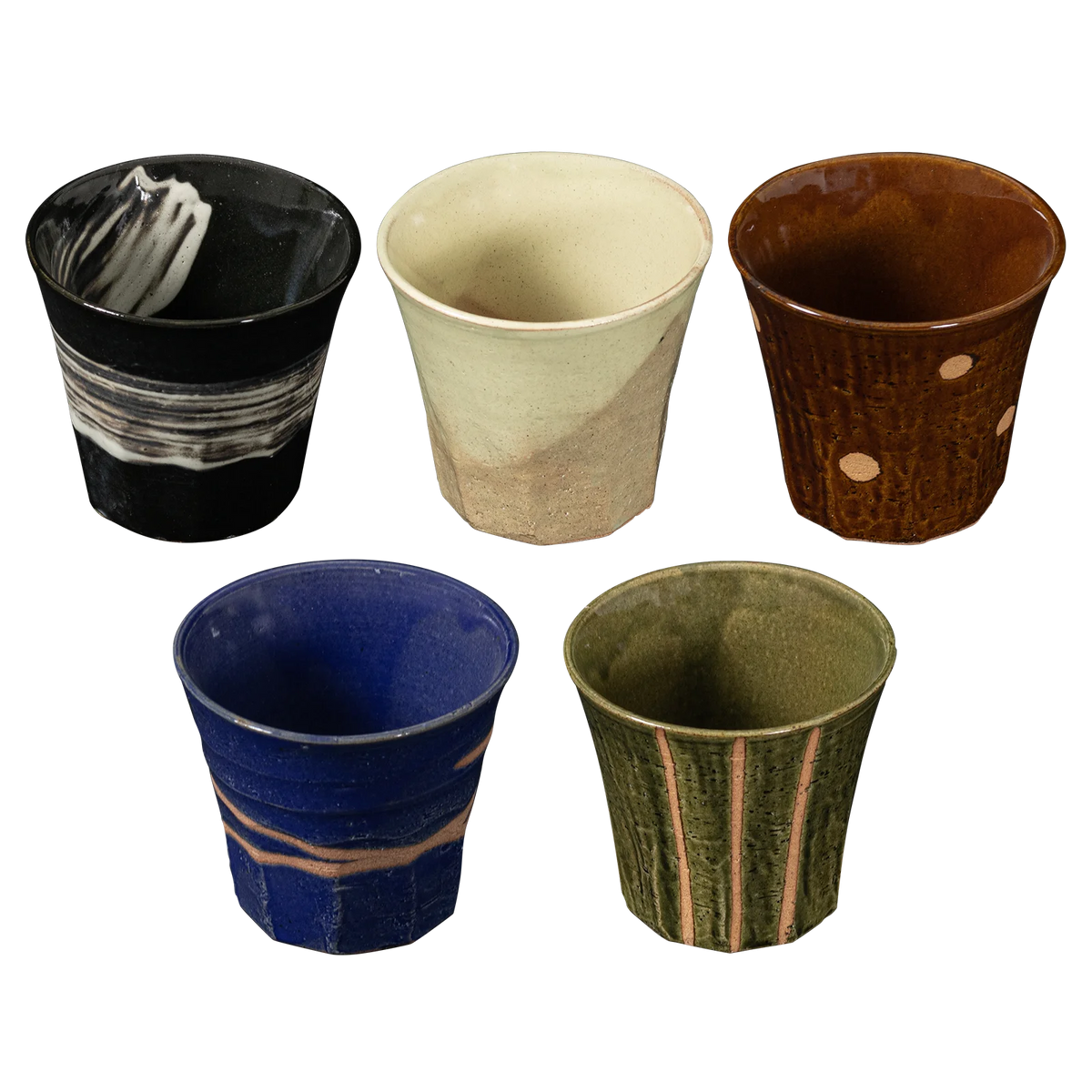 Omotenashi Goyuu 5 Piece Rock Cup Set 9x8.5cm
