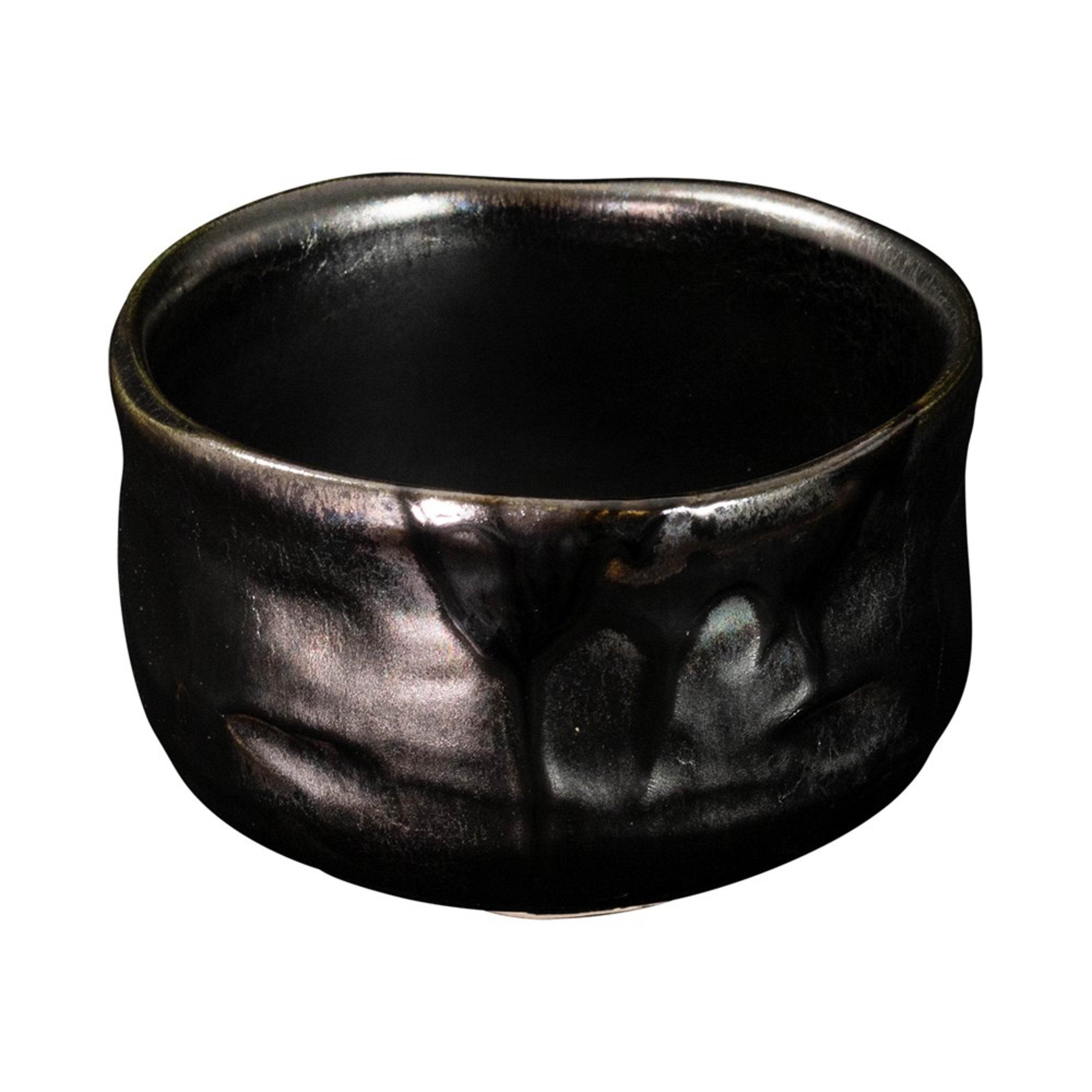 Omotenashi Matcha Bowl - Black Reactive Glazed 12.5x8cm