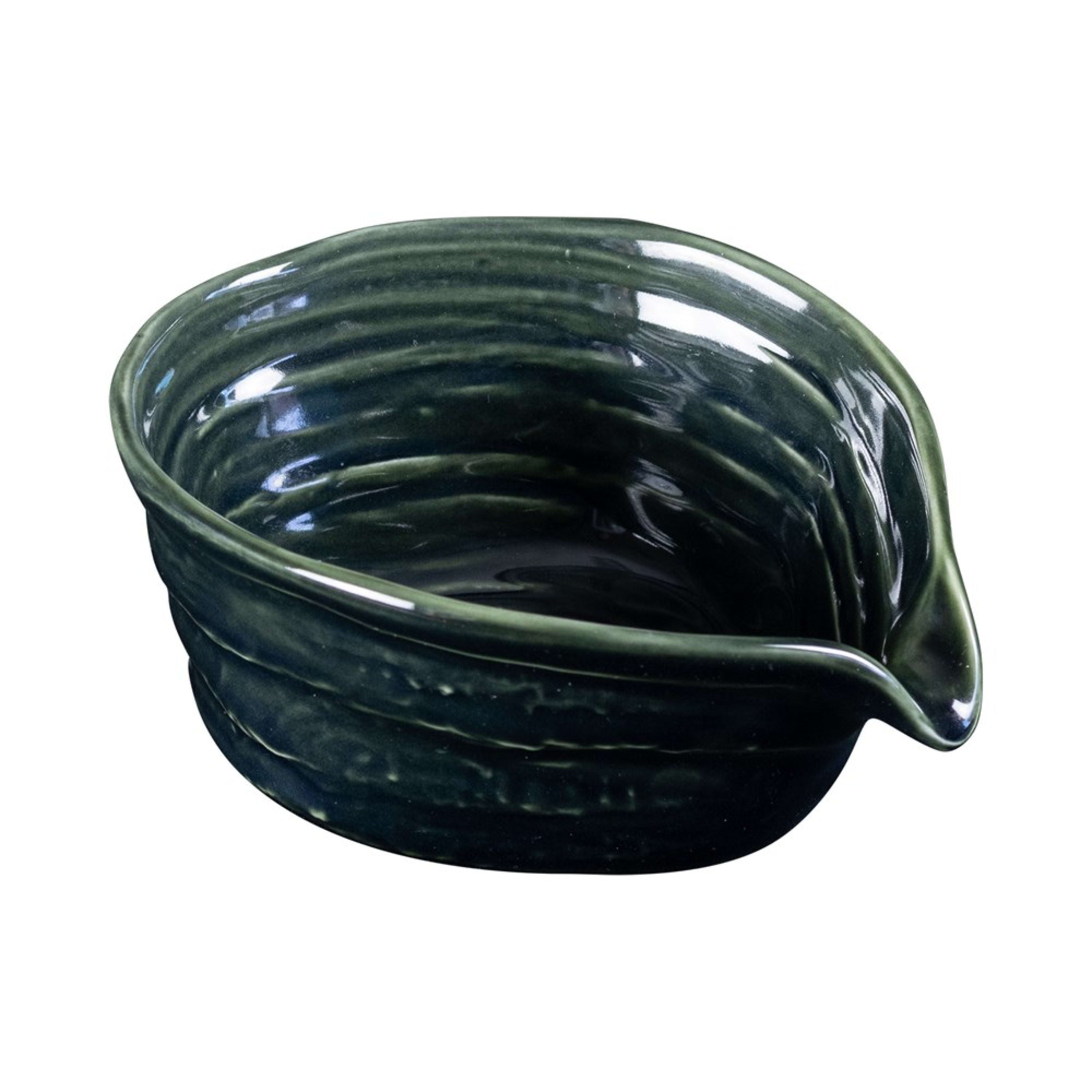 Omotenashi Green Kabuto Spout Matcha Bowl with Whisk 14x7.5cm Gift Set