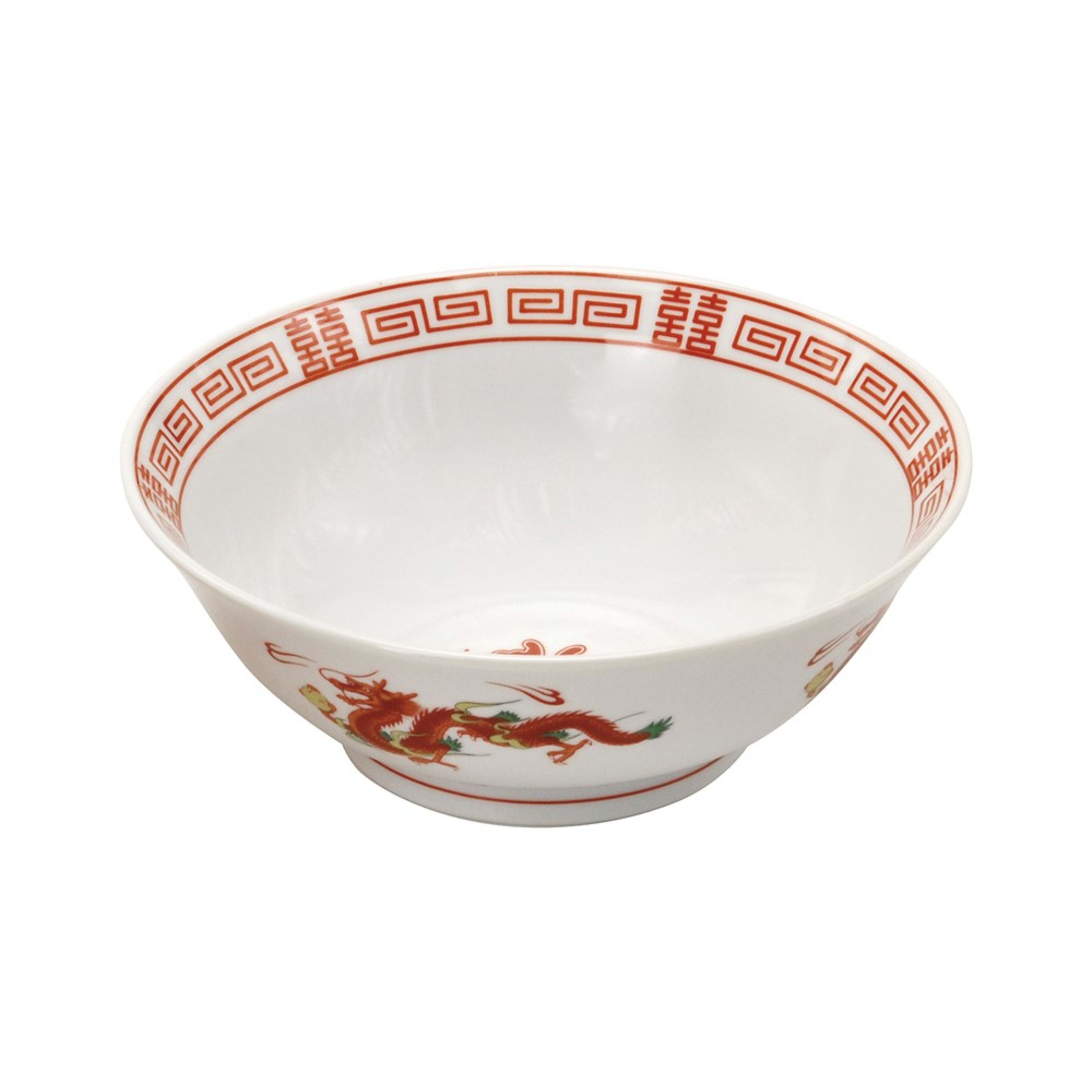 Omotenashi Chuka Dragon Ramen Bowl 19.5x7.5cm - Red