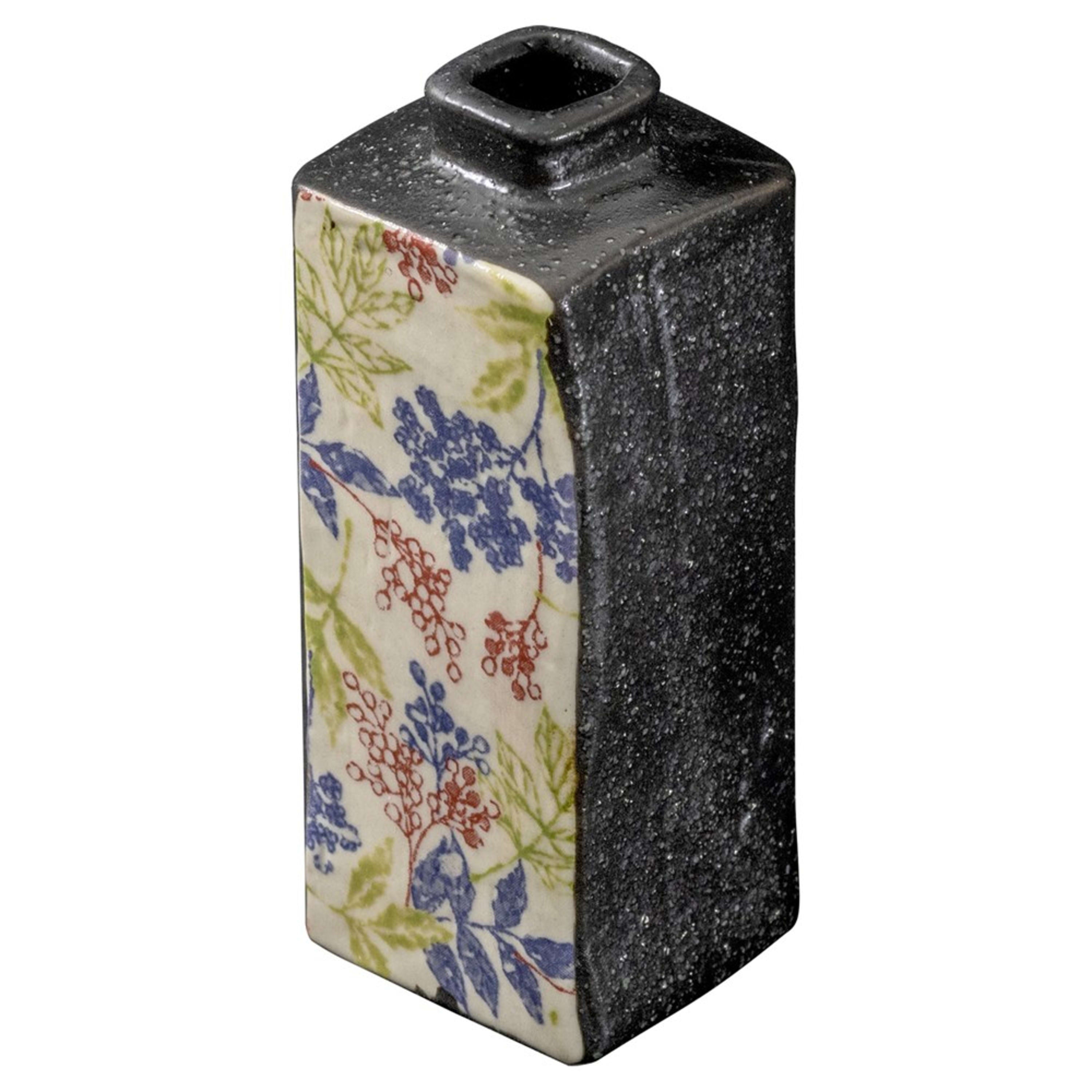 Omotenashi Rectangle Vase 4.5x4.5x11.5cm - Black
