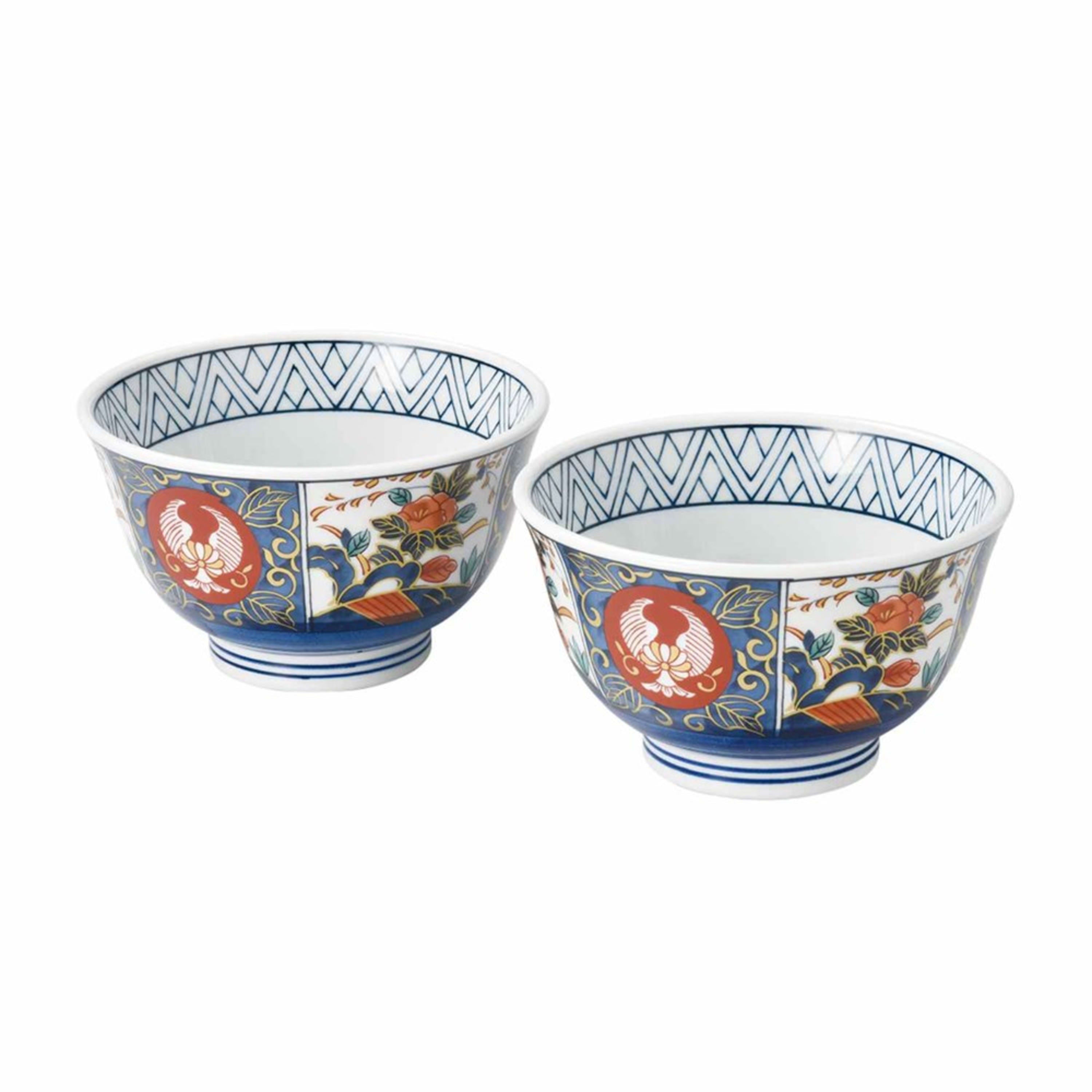 Omotenashi Kinsami Koimari 2 Piece Bowl Set 14.5x8.5cm