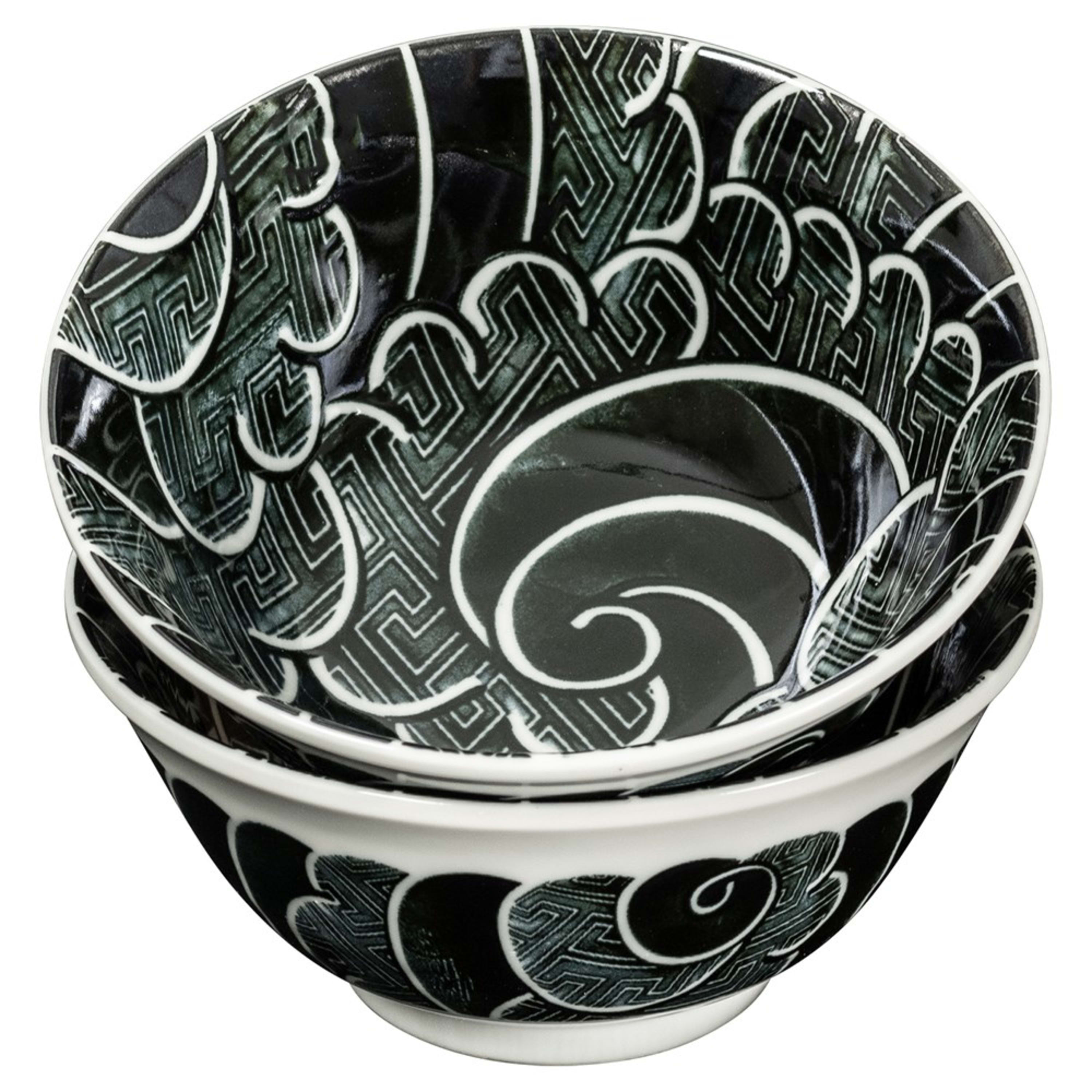 Omotenashi Sayanami - Black 4 Piece Bowl & Chopstick Set 15x7cm