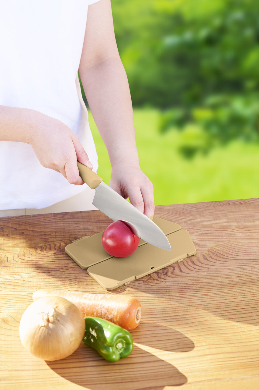 Kai Manasaya Santoku Knife 16.5cm (with Sheath) Beige