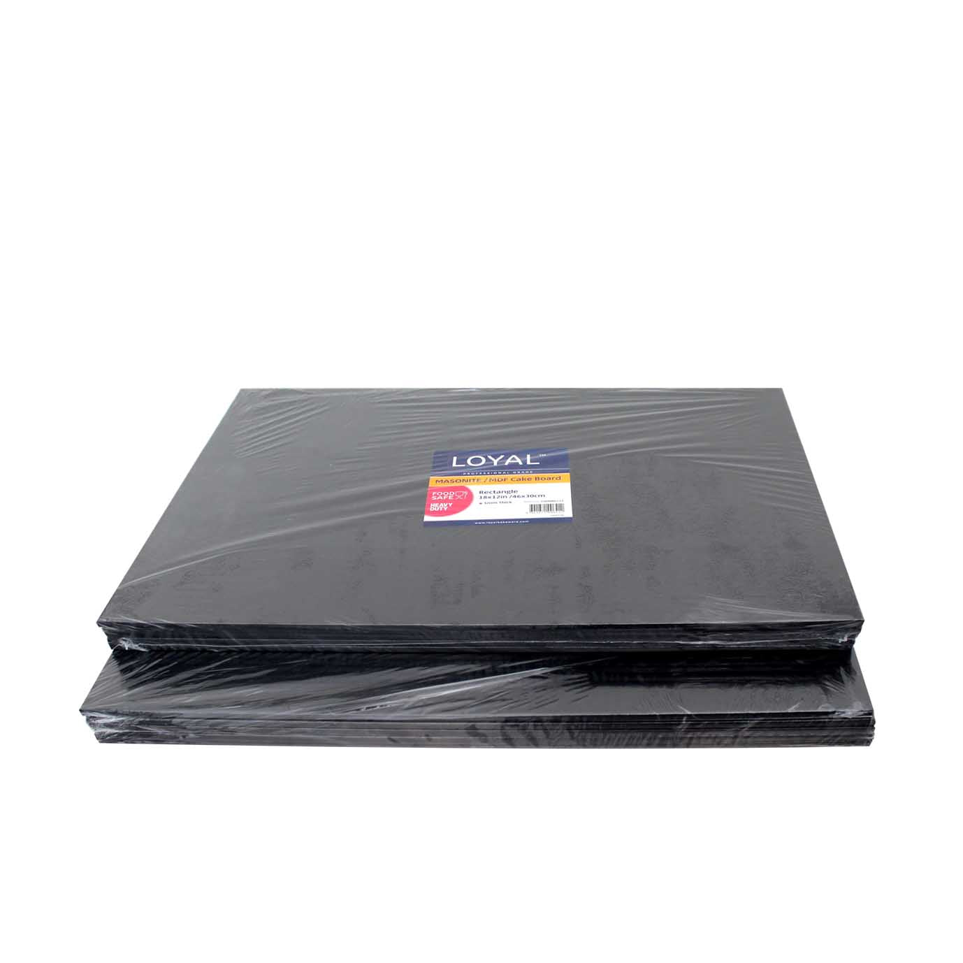 LOYAL Masonite Cake Board Rectangle Black 18 x 12 Inch / 46 x 30cm