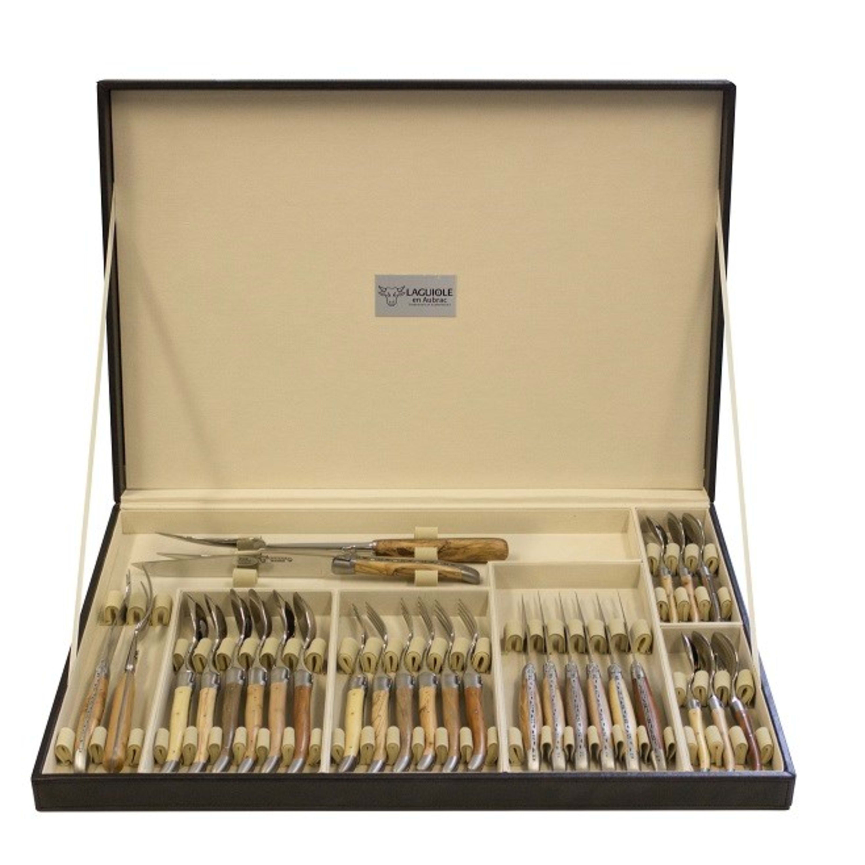 Laguiole en Aubrac 28 Piece Flatware Set - Mixed Wood