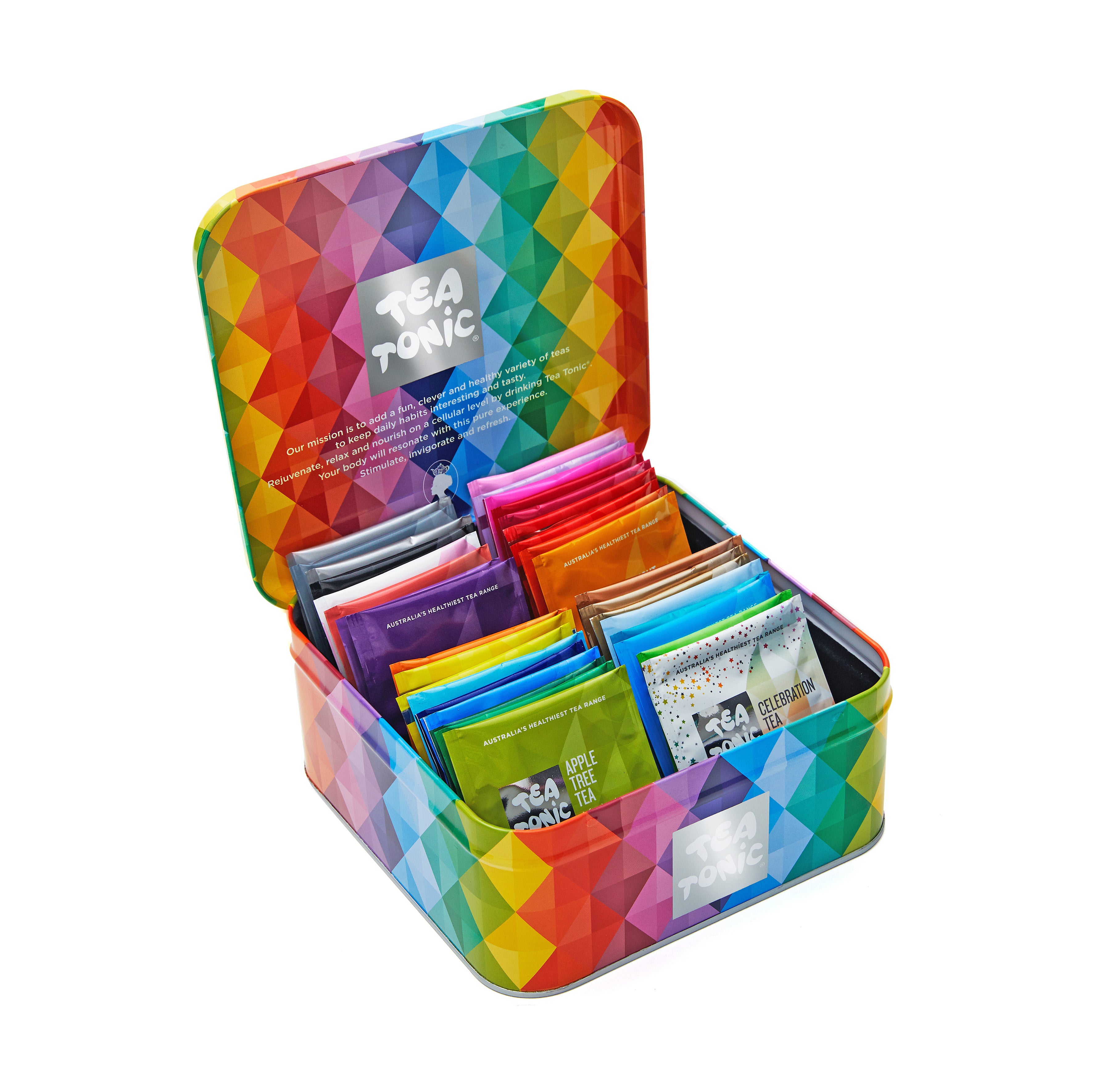 Tea Tonic Mini Tea Chest  - Gourmet Tin - 1 Teabag of Complete Tea Range