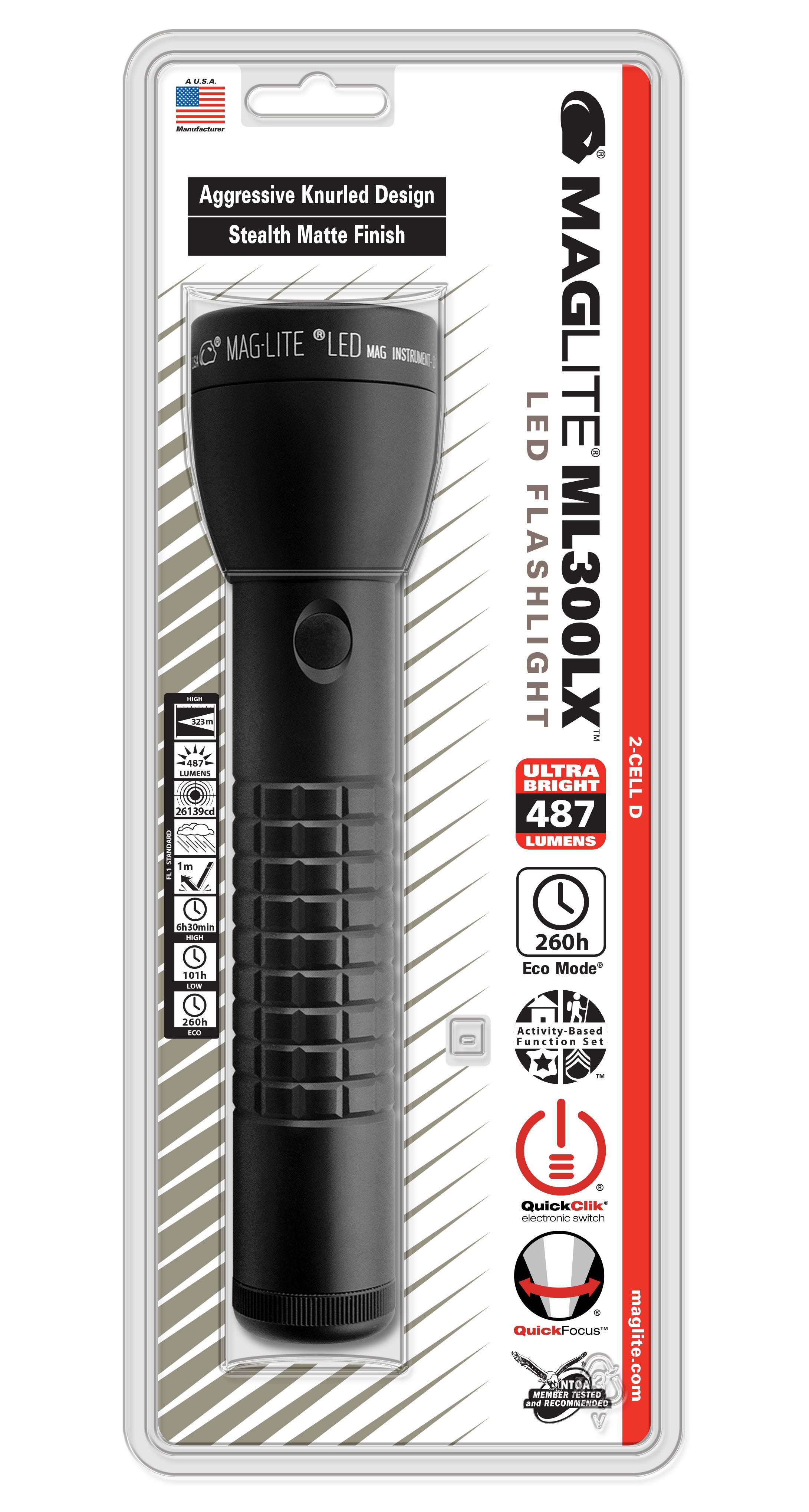 Maglite ML300LX 2 Cell D LED Flashlight - Black