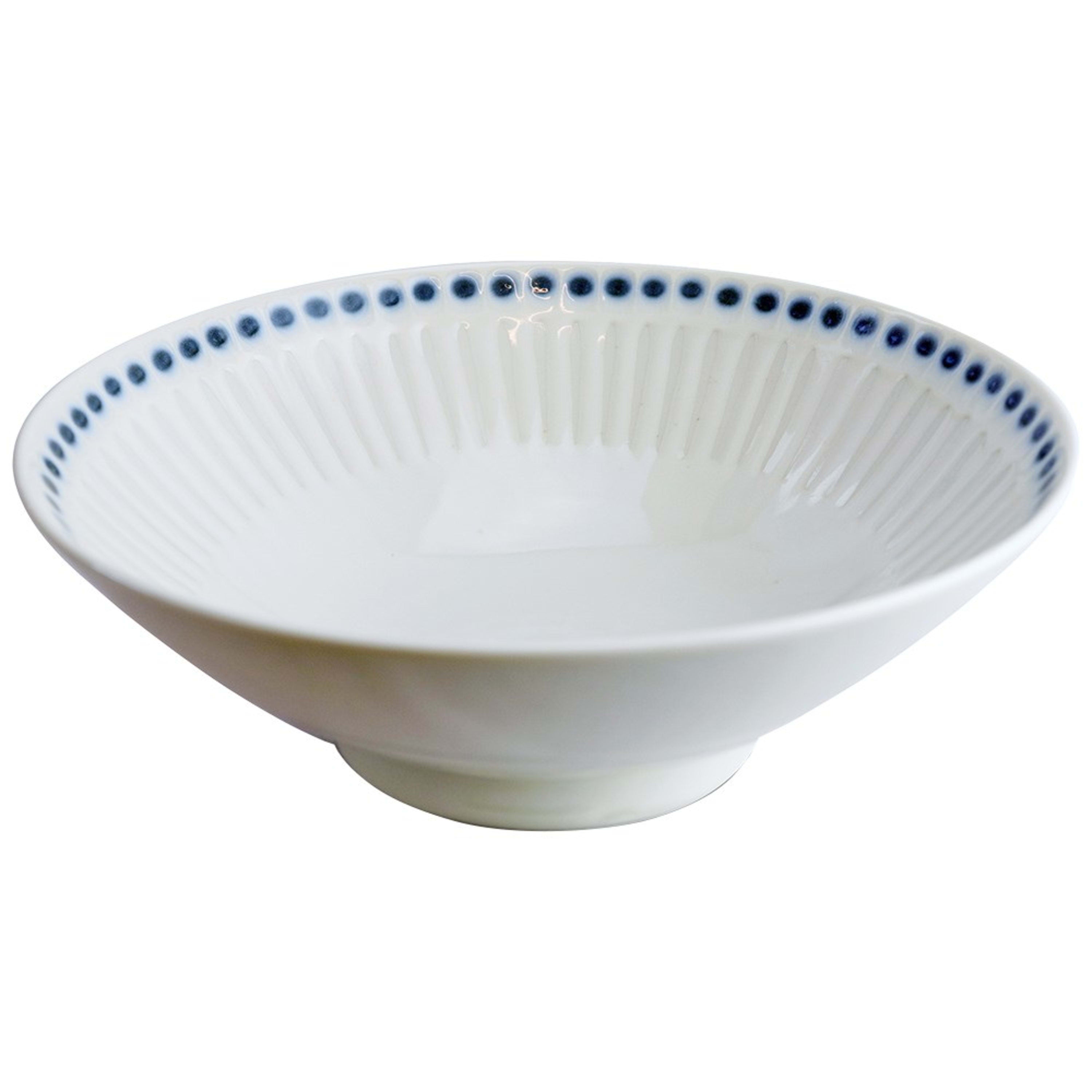 Omotenashi Emboss Tokusa Large Serving Bowl - White 24x8cm Gift Set