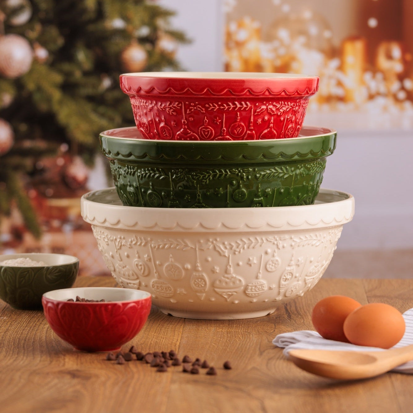 Mason Cash Deck the Halls Red Mixing Bowl 21cm (1.1L)