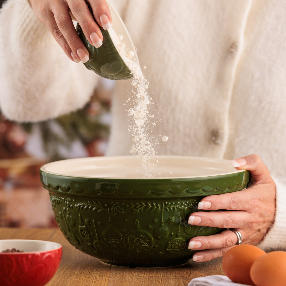 Mason Cash Deck the Halls Green Mixing Bowl 24cm (2L)