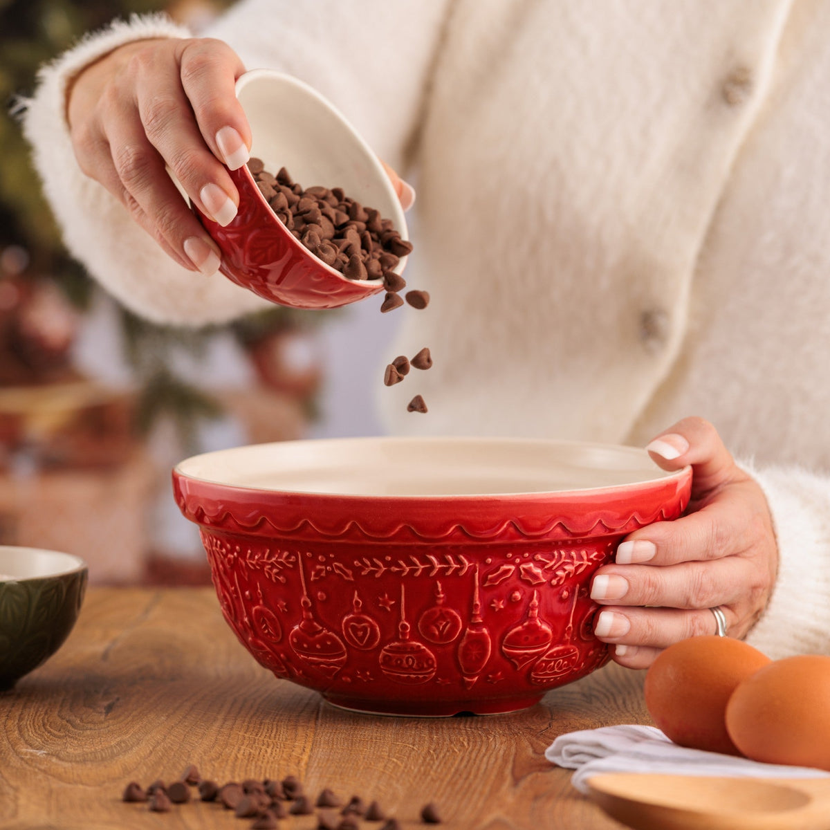 Mason Cash Deck the Halls Red Mixing Bowl 21cm (1.1L)
