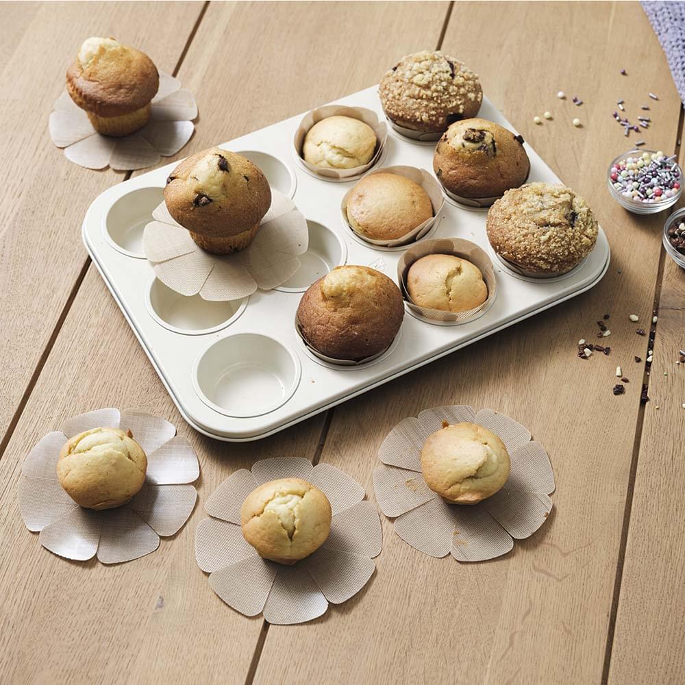 NoStik Silicone Fibreglass Muffin Liner Set of 12