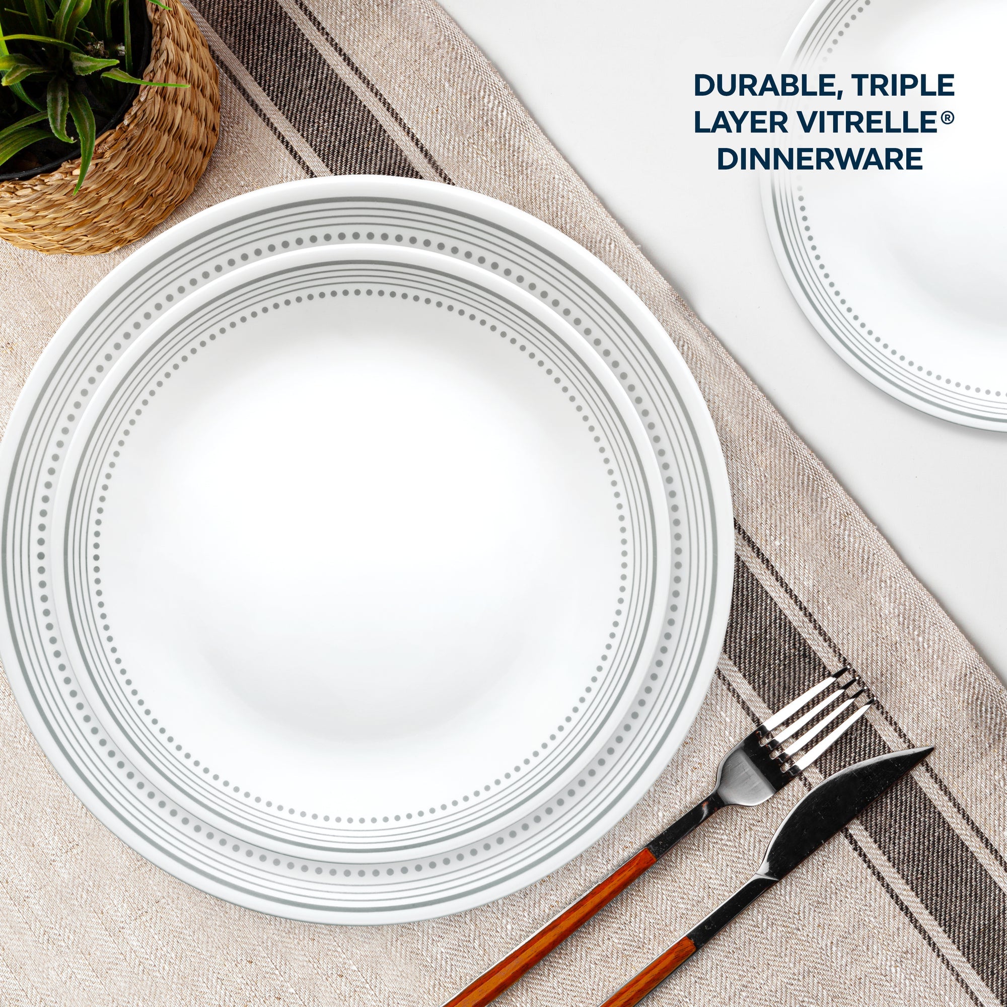 Corelle Mystic Gray 12 Piece Dinner Set