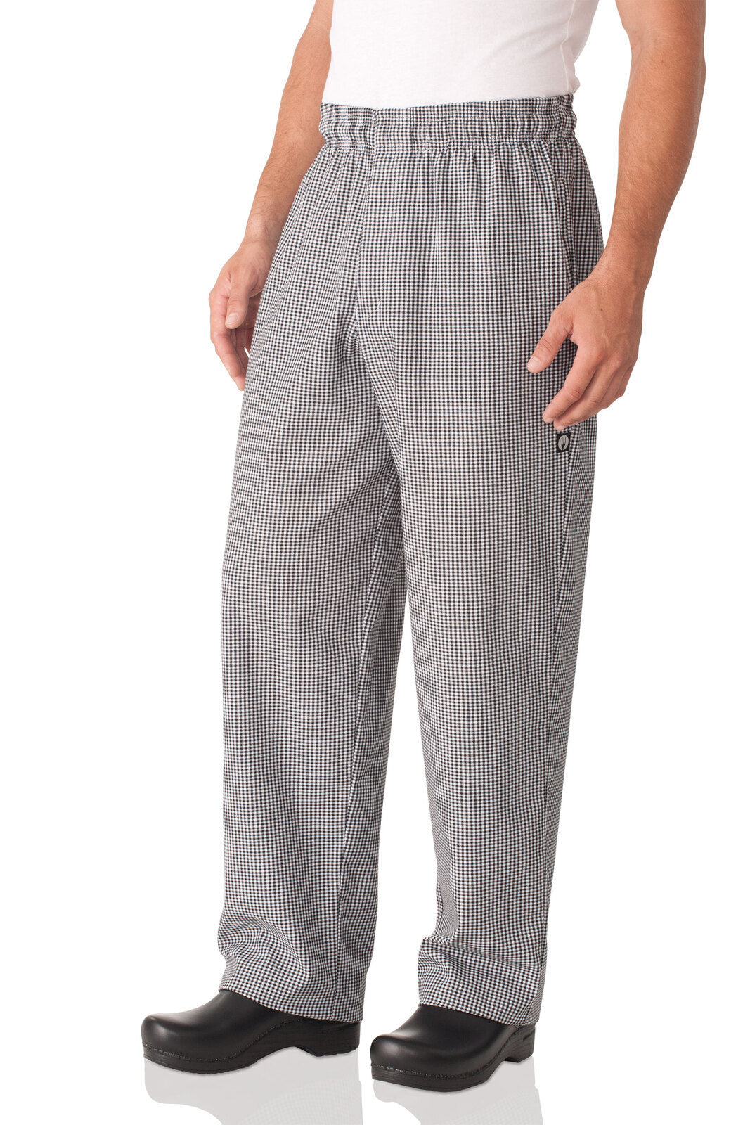 Chef Works Essential Men's Baggy Zip-Fly Chef Pants - Small Check