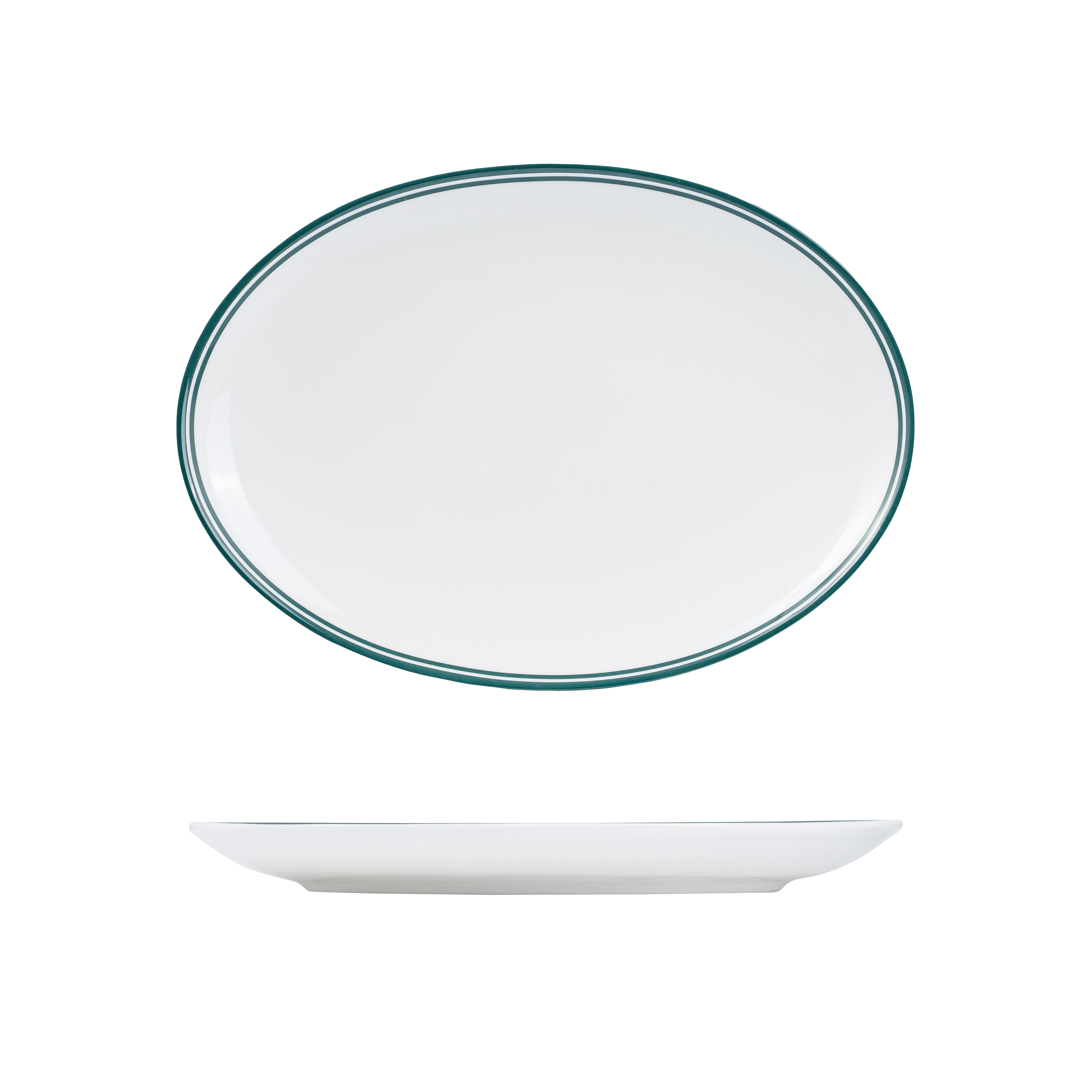 RAK Nano Cru Green Oval Coupe Bowl (320x230mm - Green Double Line)