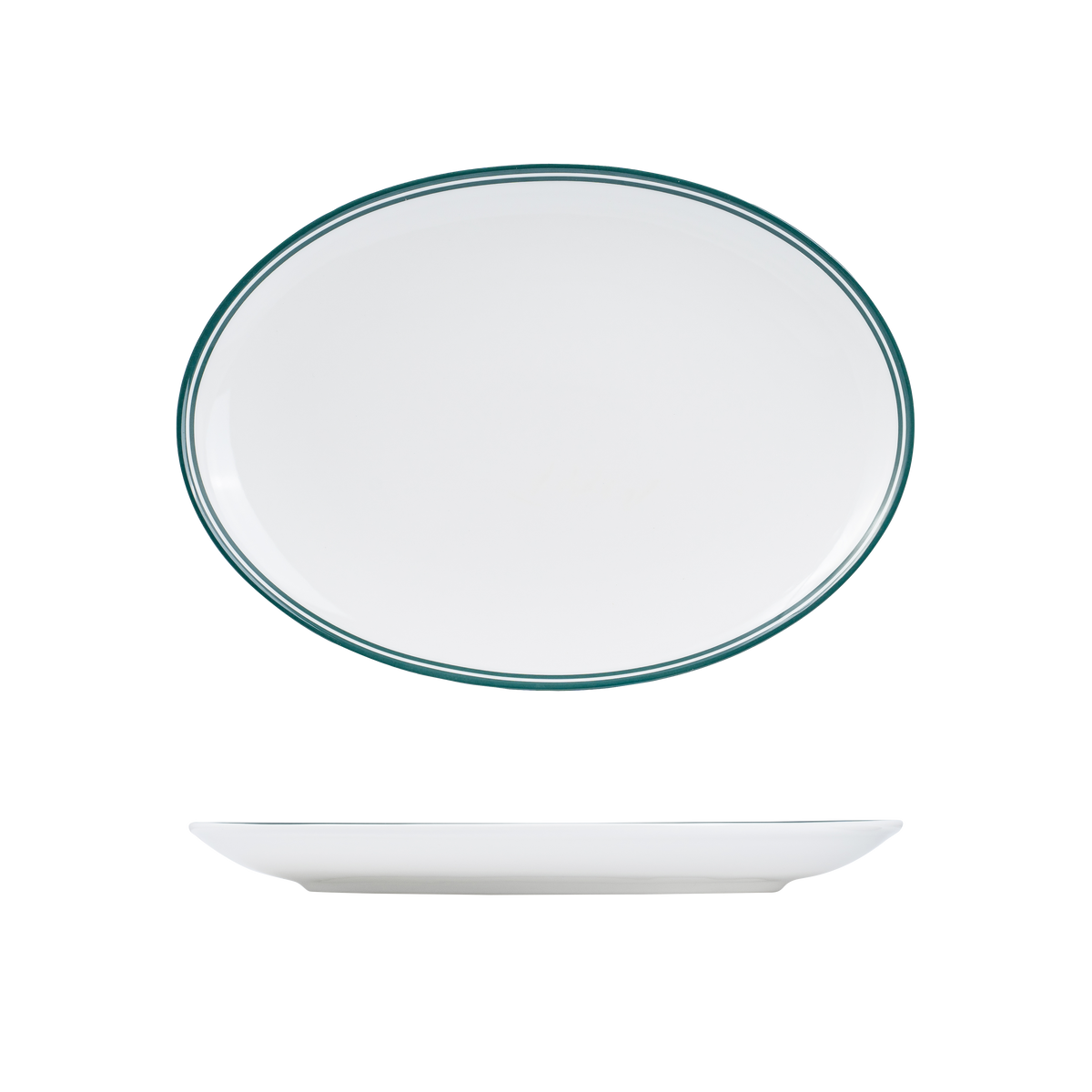 RAK Nano Cru Green Oval Coupe Bowl (320x230mm - Green Double Line)