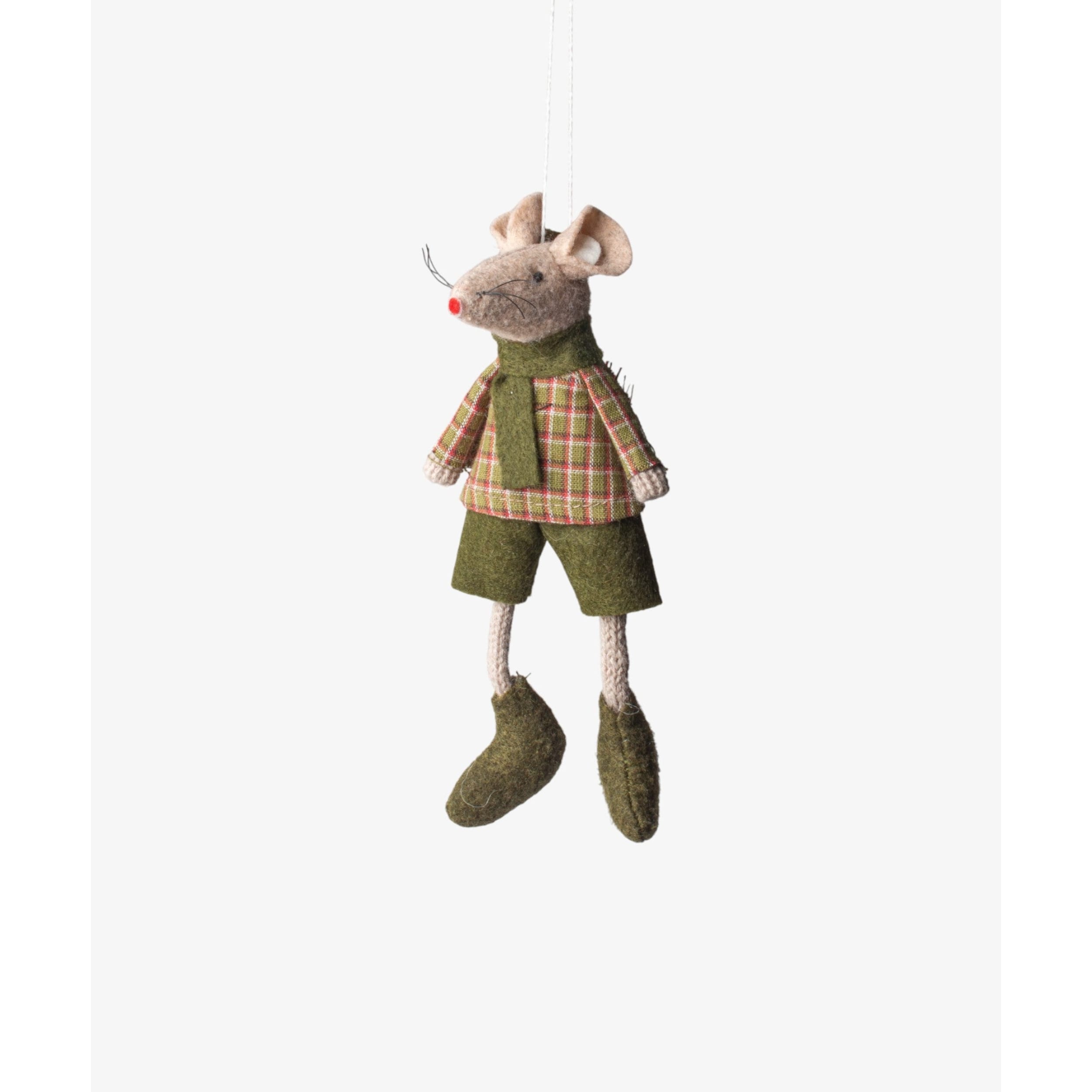 French Country Collections Billy Mouse Hanging Decoration Green