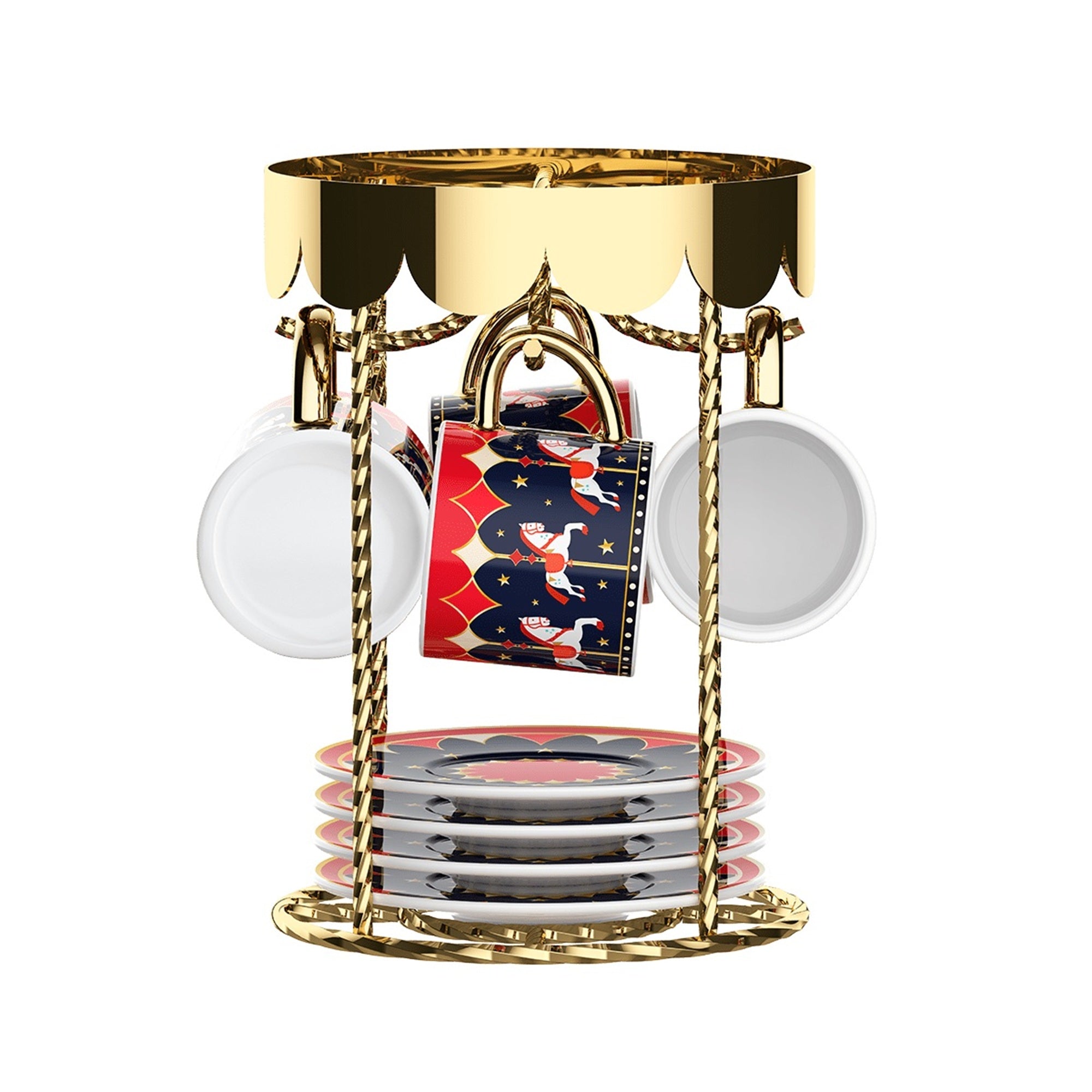 Bialetti Magico Ricordo Cups & Saucers Carousel – Set of 4
